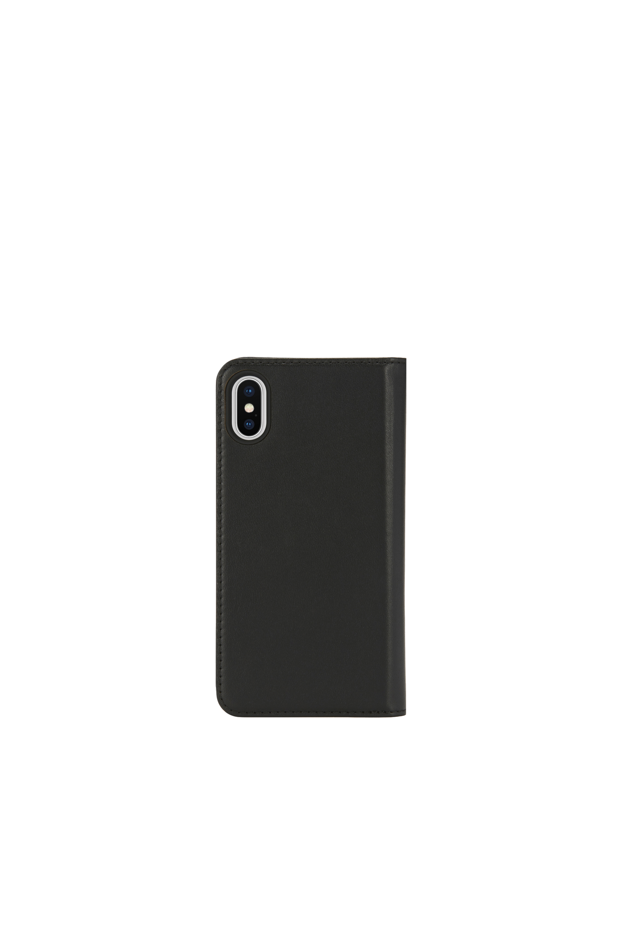 Diesel - SLIM LEATHER FOLIO IPHONE X, Unisex's Slim leather folio with logo, iPhone X in Black - 2