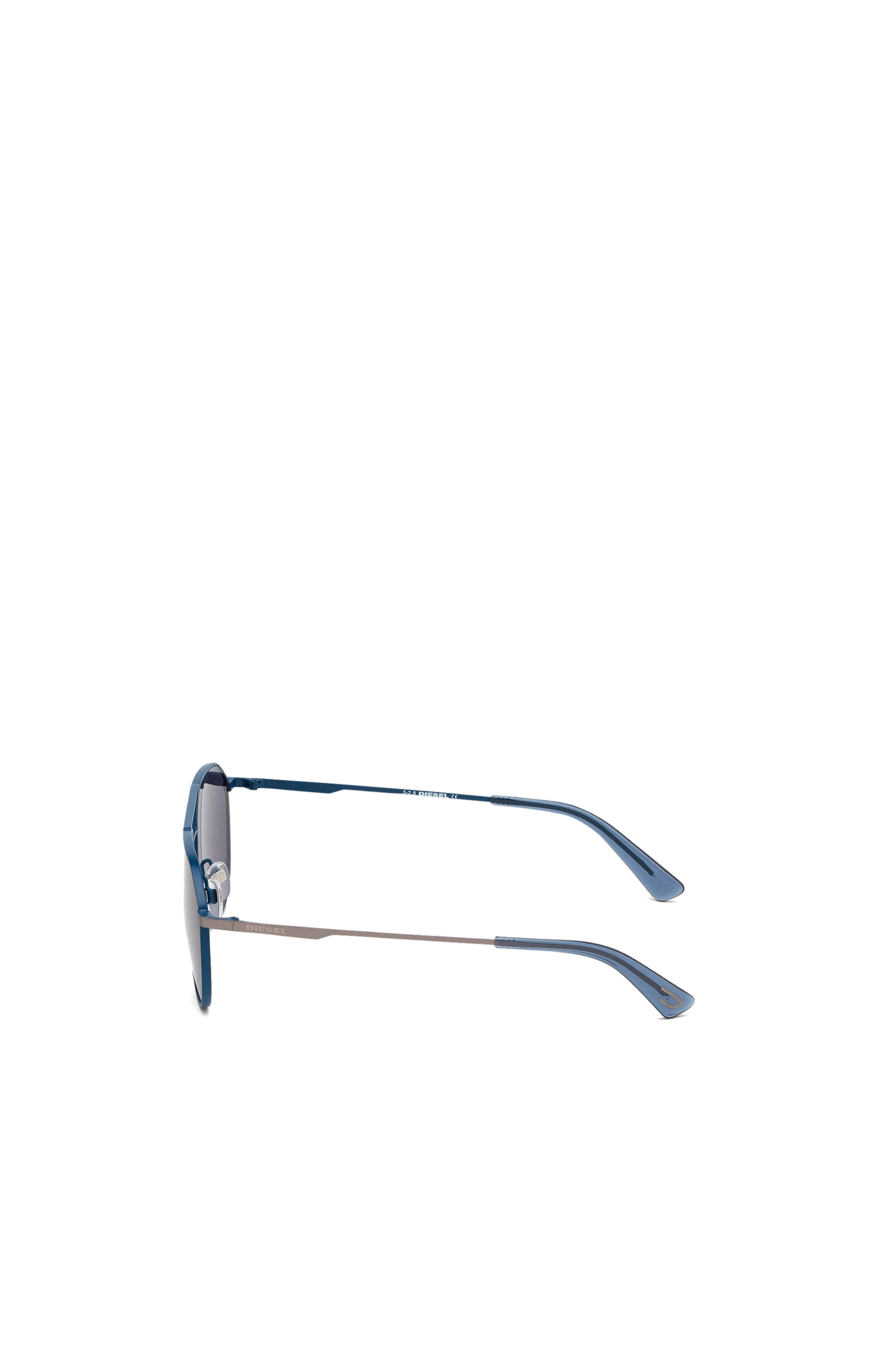 Diesel - DL0296, Man's Pilot shape sunglasses in metal in Azure - 1