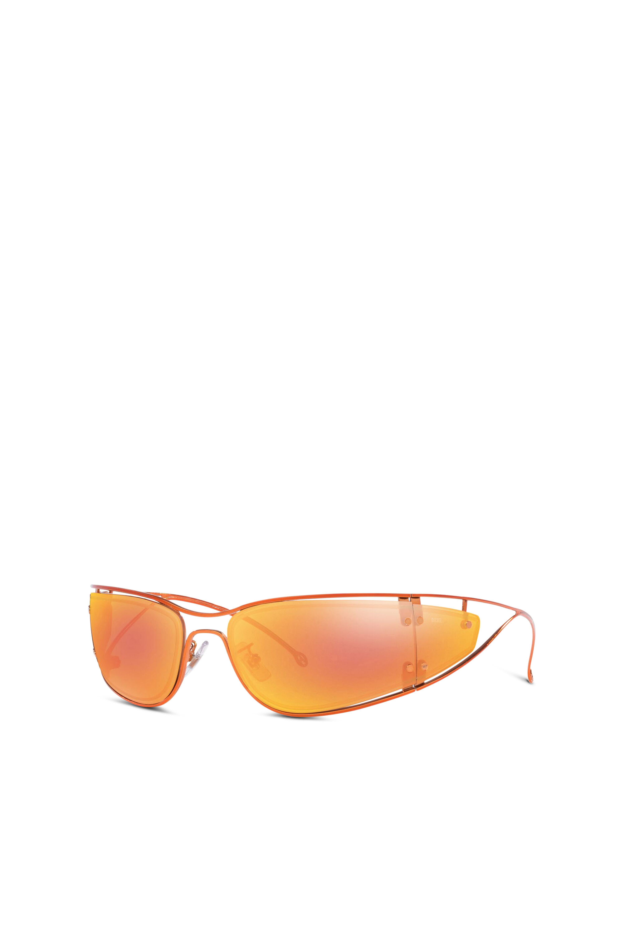 Diesel - 0DL1001, Unisex's Wraparound shape sunglasses in Orange - 3