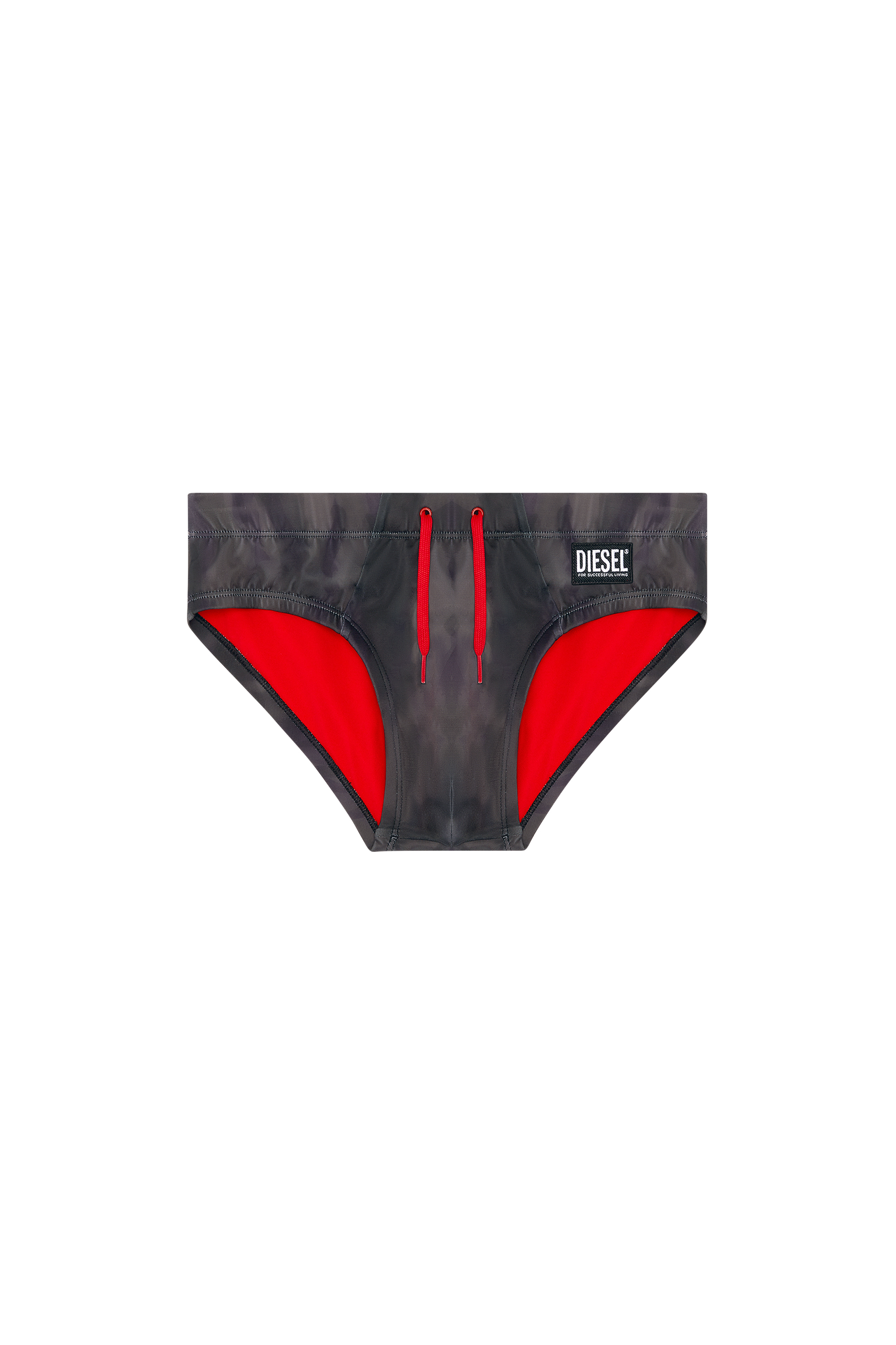 Diesel - BMBR-ALFIE, Man's Mottled swim briefs in Black - 4