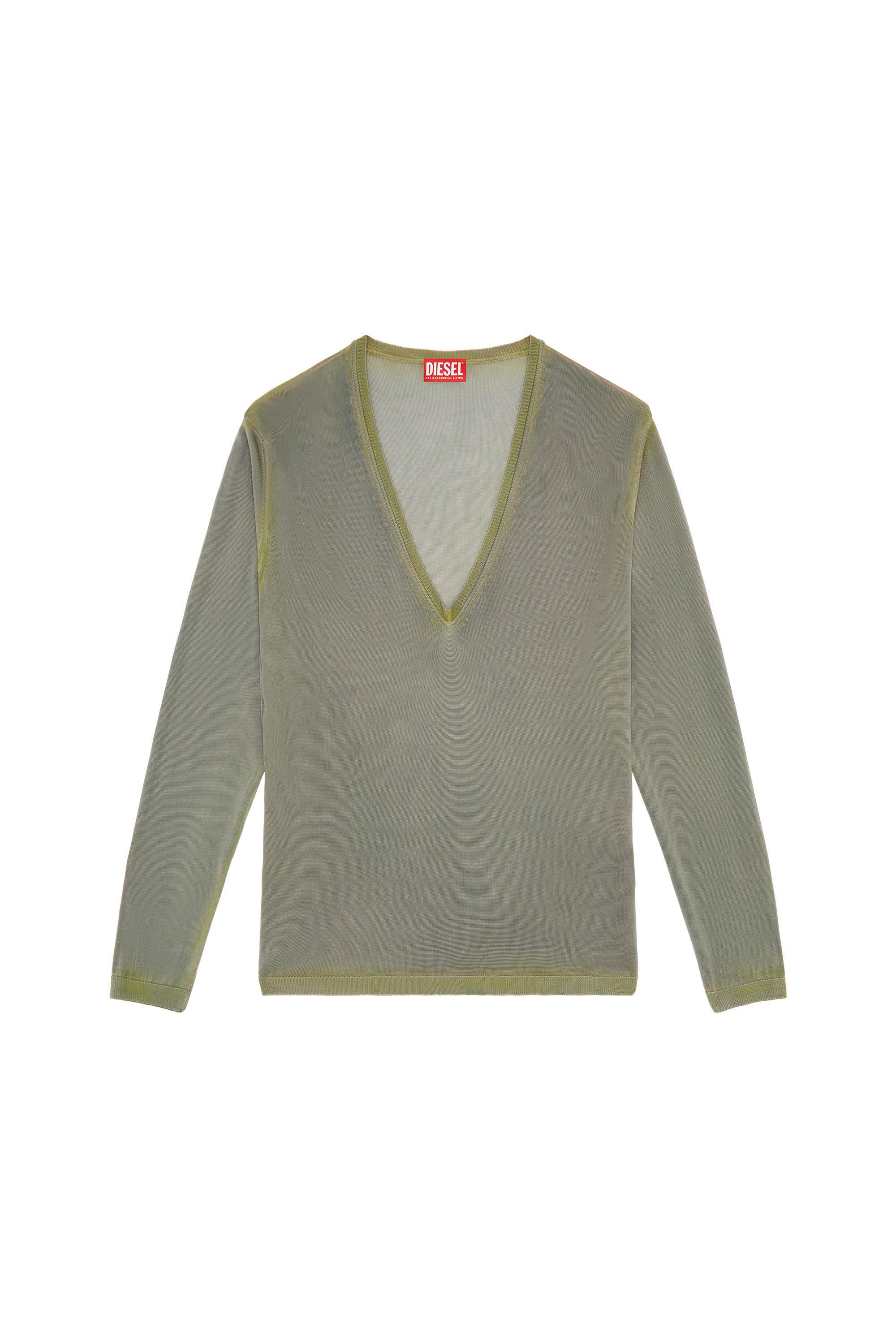 Diesel - K-MIRTO, Man's Dégradé V-neck jumper in Military Green - 3
