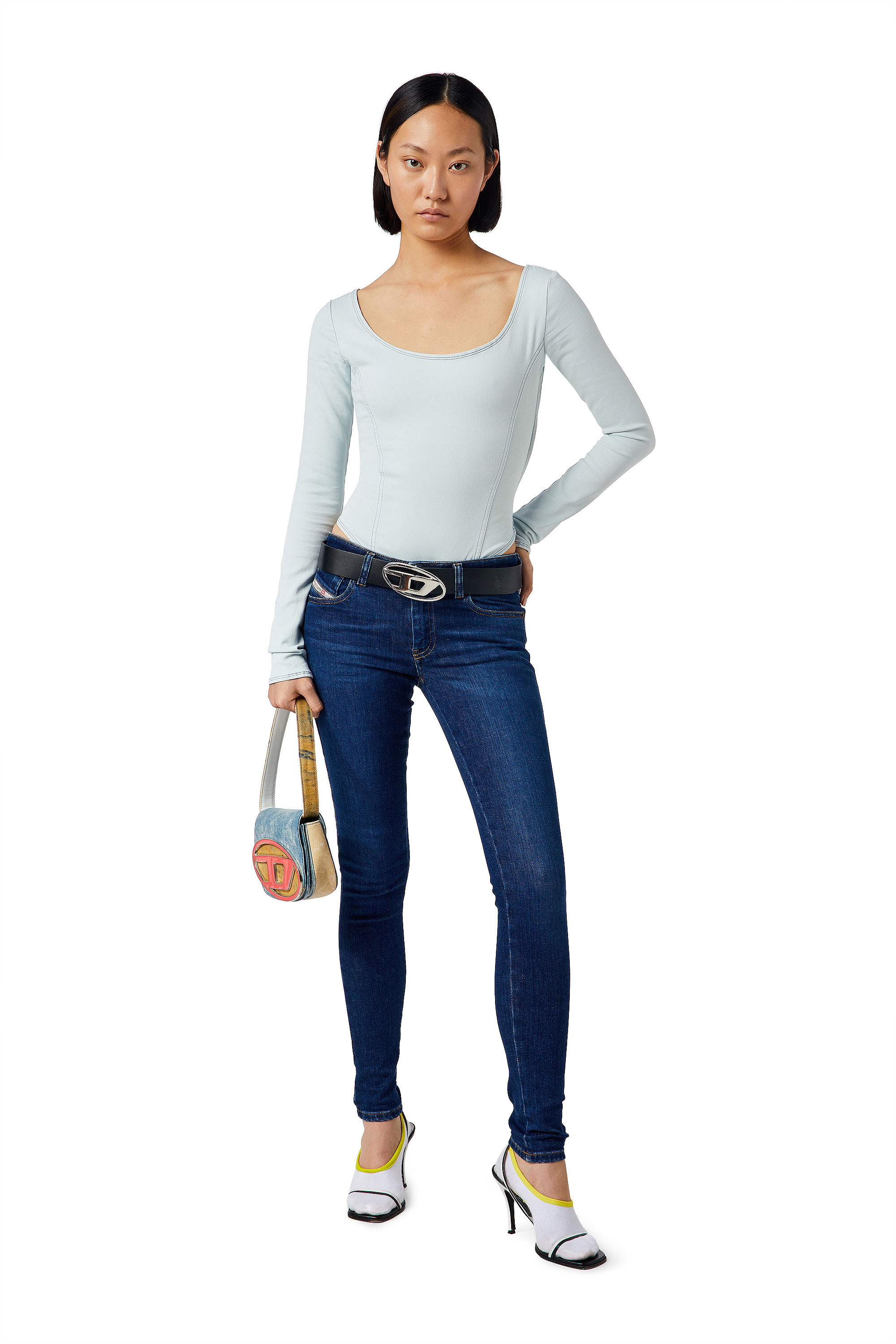 Diesel - D-CHO TRACK DENIM BODYSUIT, Woman's Body in Track Denim in Light Blue - 2