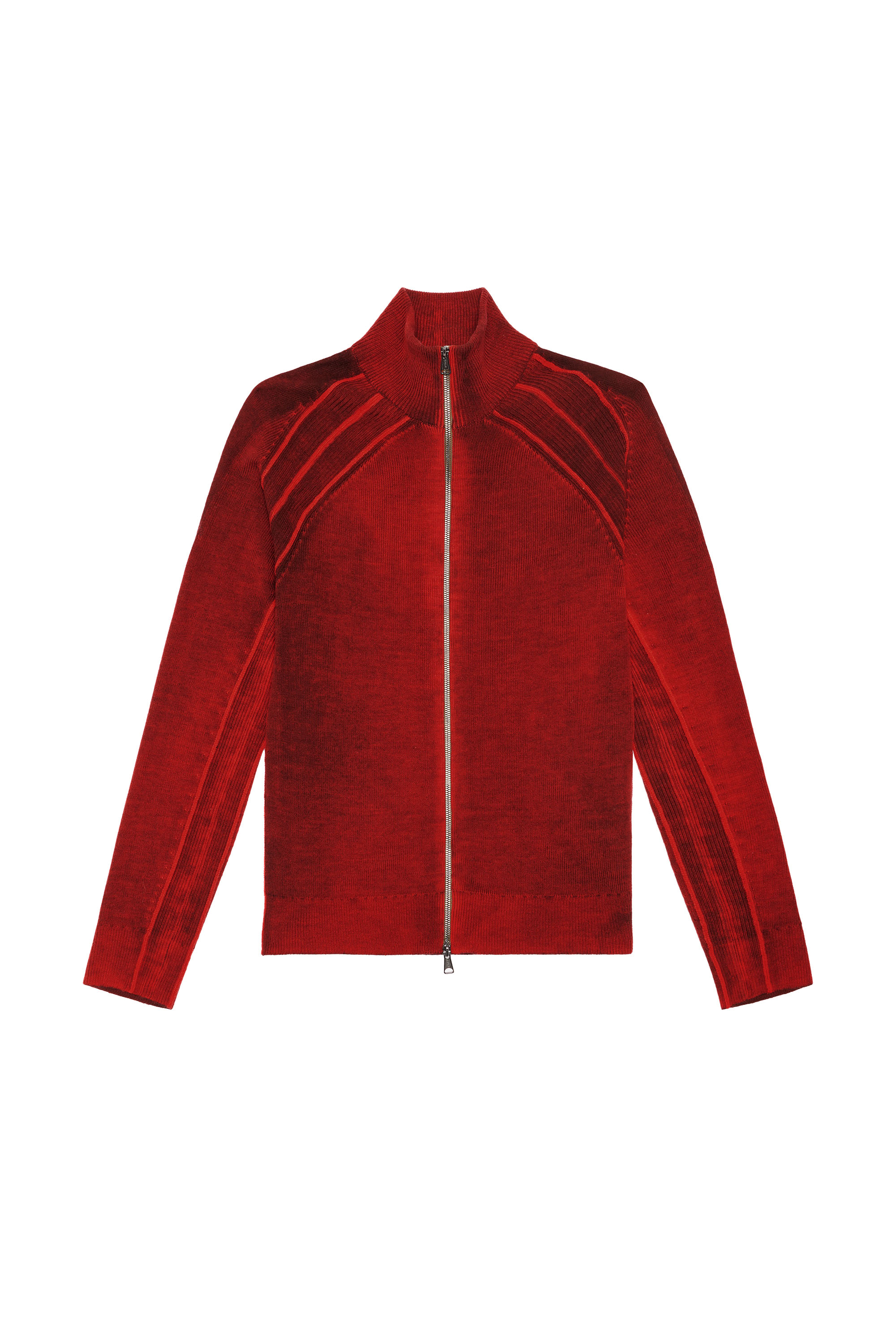 Diesel - K-IRINI, Man's Wool cardigan with nuanced print in Red - 3