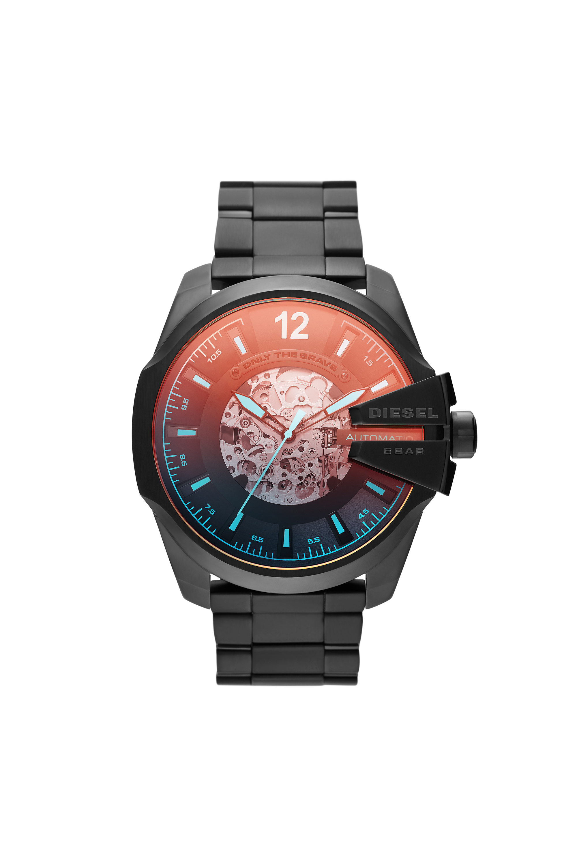 Diesel - DZ7457, Man's Mega Chief automatic three-hand black-tone watch in Black - 1