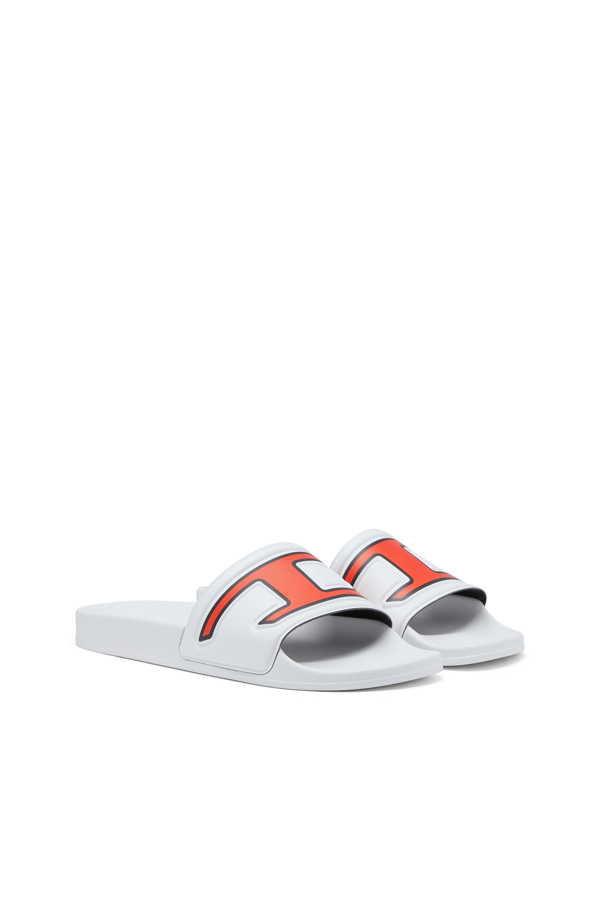 Diesel - SA-MAYEMI D, Man's Sa-Mayemi-Pool slides with embedded D logo in Red/White - 2