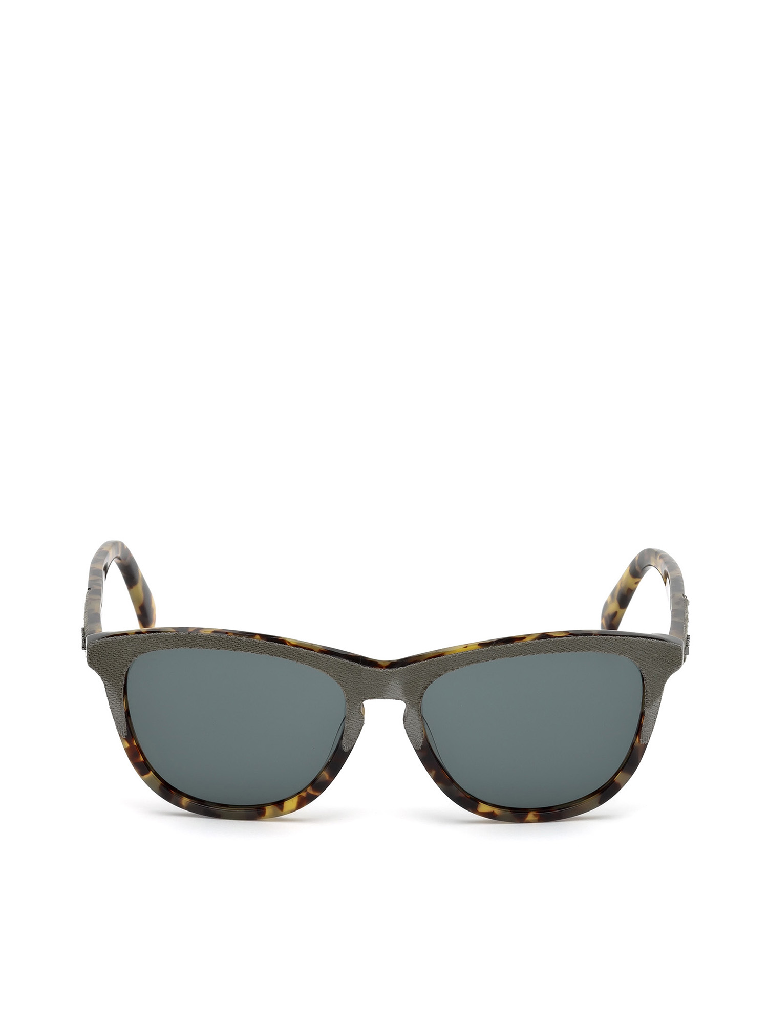 Diesel - DM0192, Unisex's Eyewear with denim frame front and detail in Brown - 2