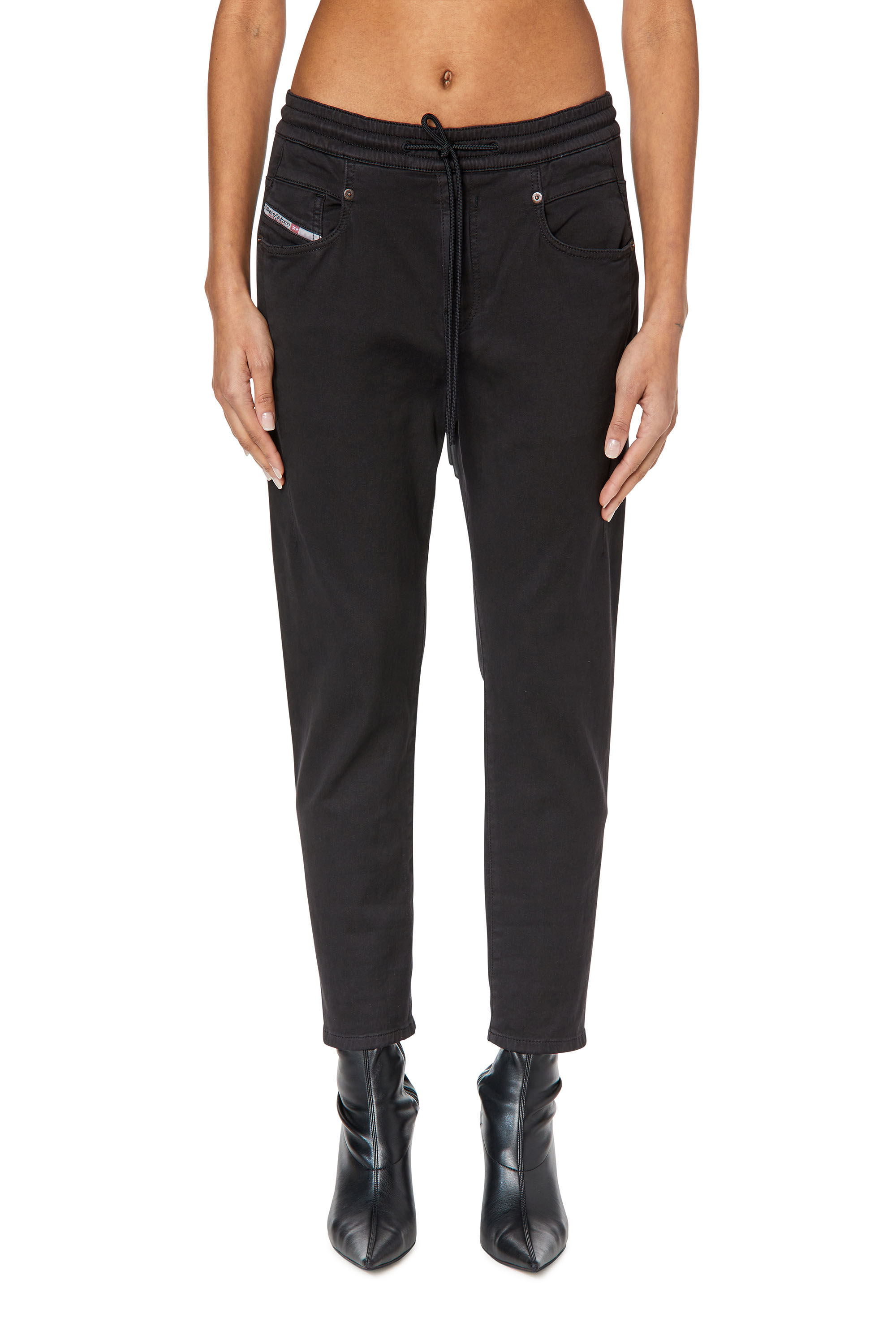 Diesel - Boyfriend 2041 D-Fayza Joggjeans® 068DY, Woman's Boyfriend 2041 D-Fayza Joggjeans® in Black/Dark grey - 1