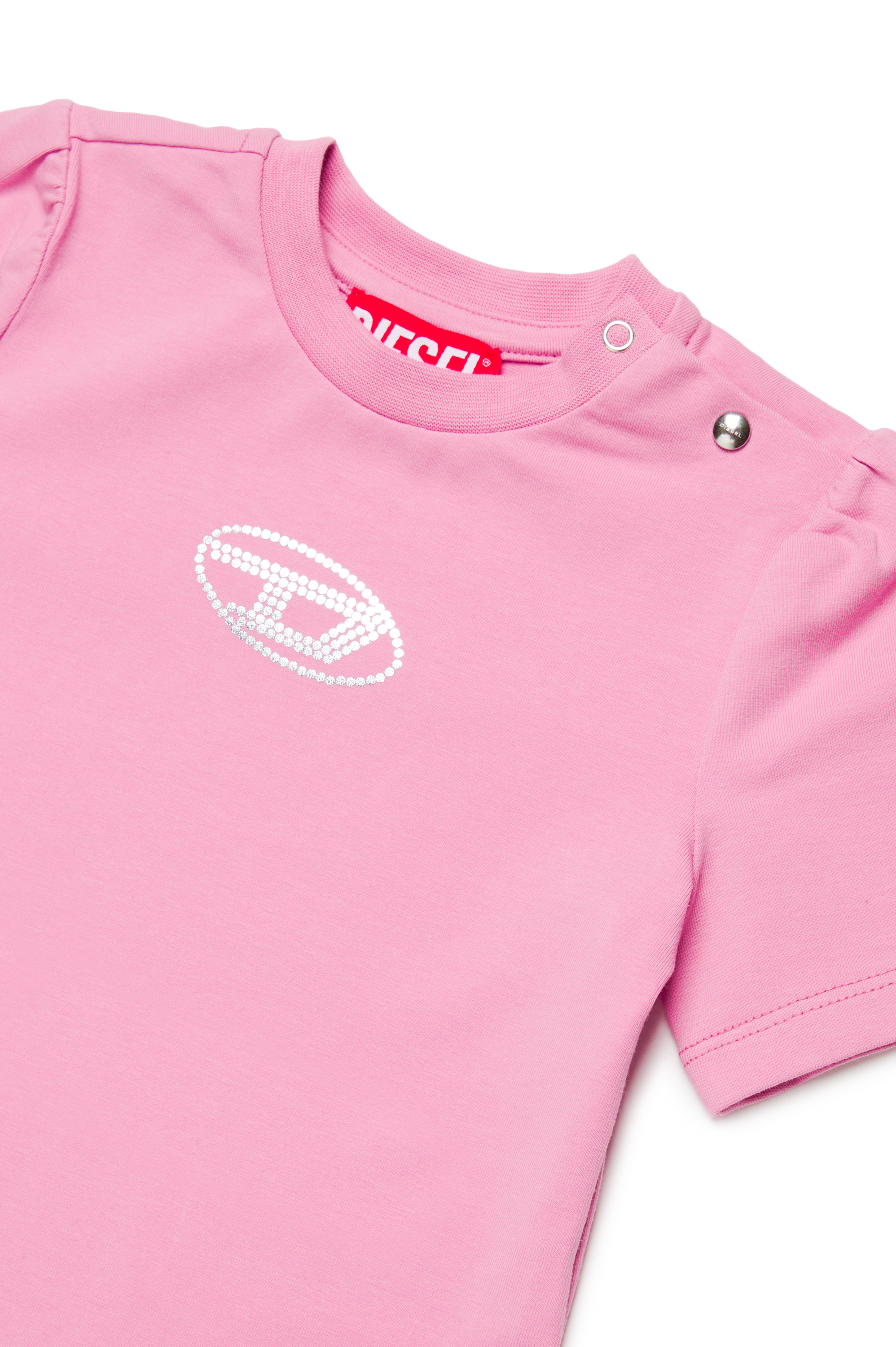 Diesel - TCIRTAB, Woman's T-shirt with crystal Oval D logo in Pink - 3