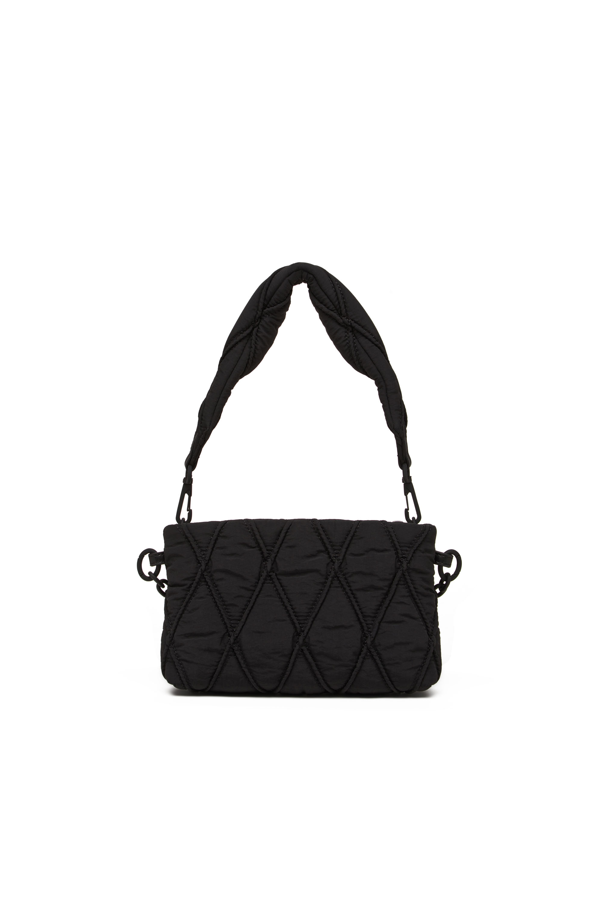 Diesel - CHARM-D POUCH, Woman's Pouch in quilted nylon in Black - 3
