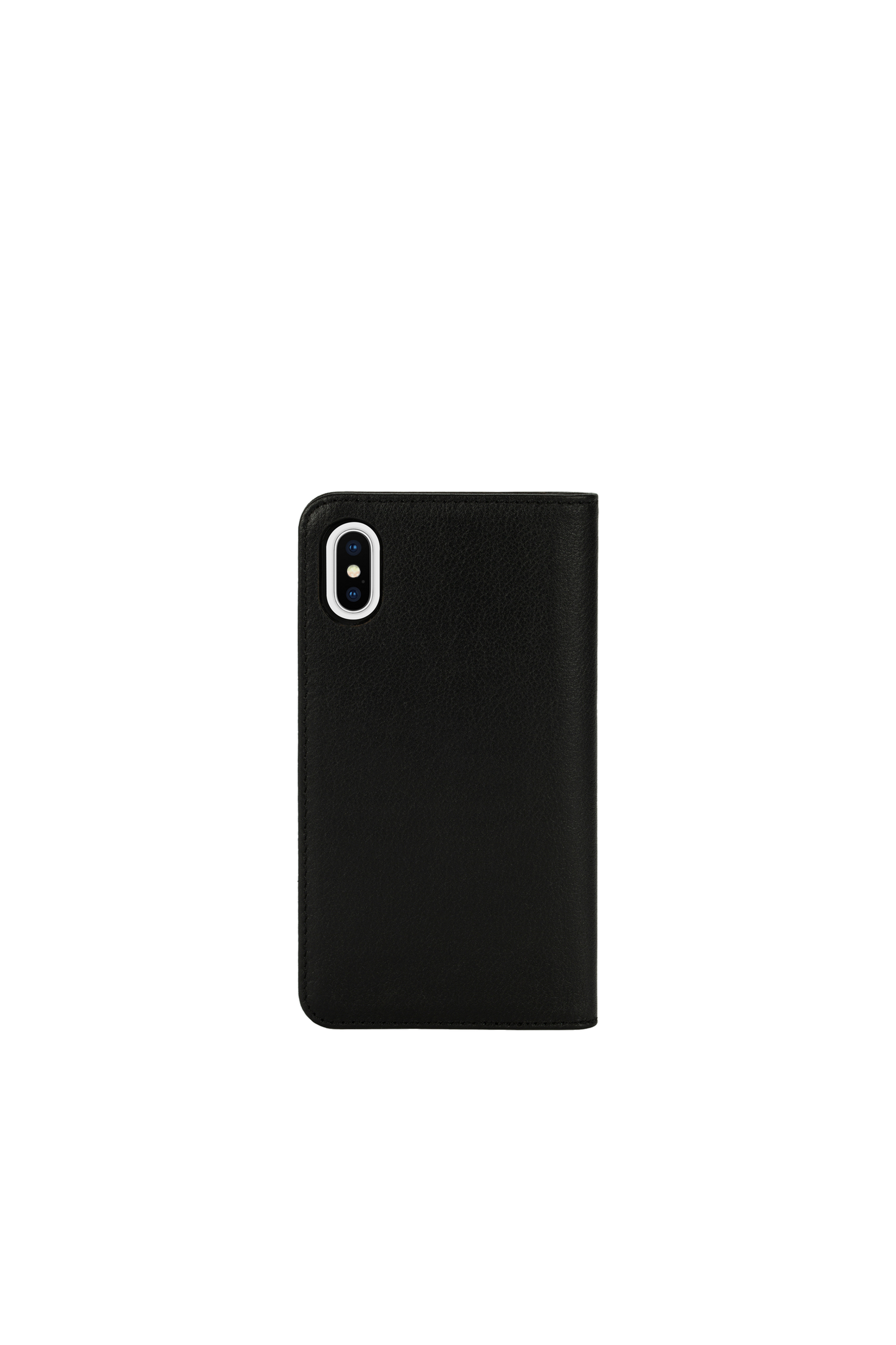 Diesel - DIESEL 2-IN-1 FOLIO CASE FOR IPHONE XS & IPHONE X, Unisex's Black leather white vertical logo case, iPhone XS & iPhone X in Black/White - 2