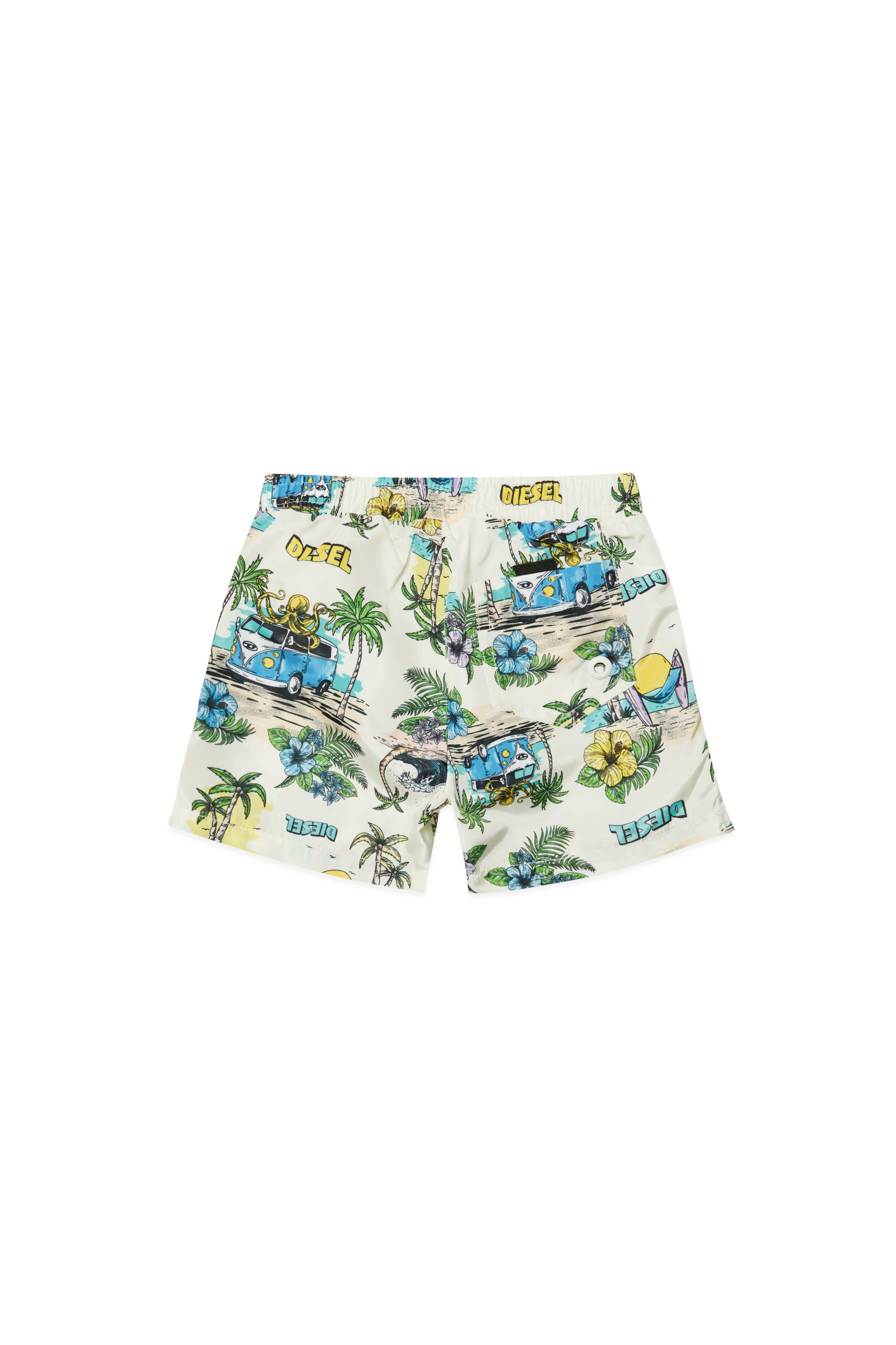 Diesel - MPLAYB, Man's Swim shorts with campervan print in White - 2