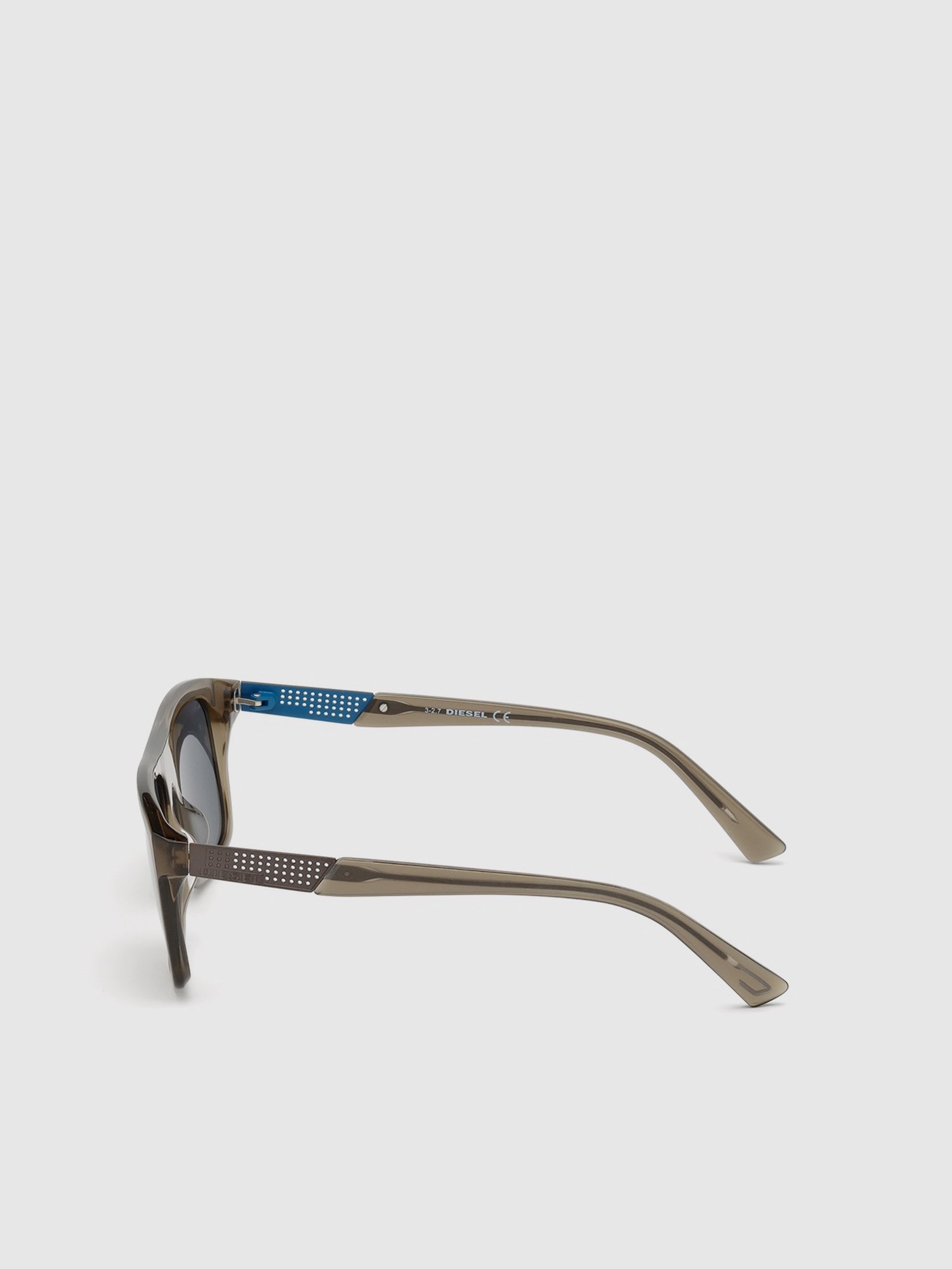 Diesel - DL0268, Man's Square eyewear with metal plaque in Brown - 4