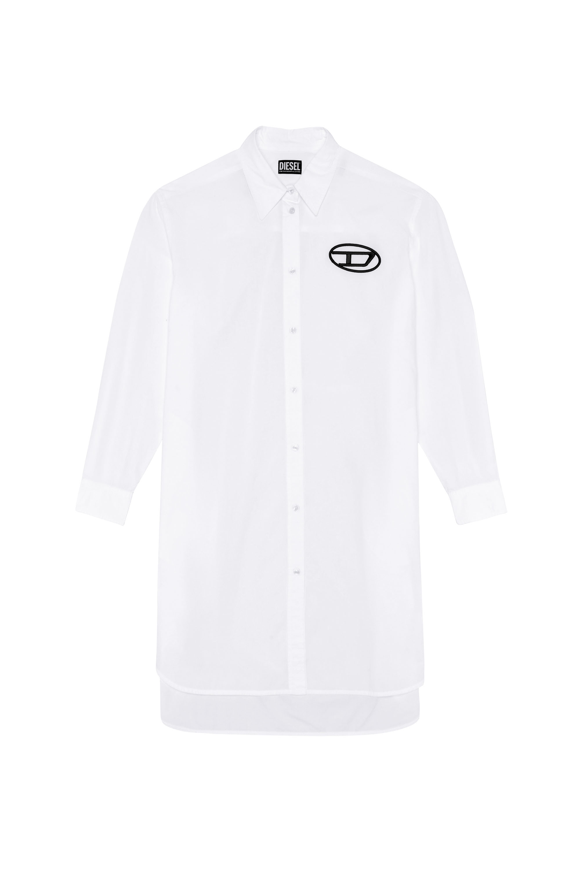 Diesel - D-LUNAR-A, Woman's Oversized shirt dress in White - 2