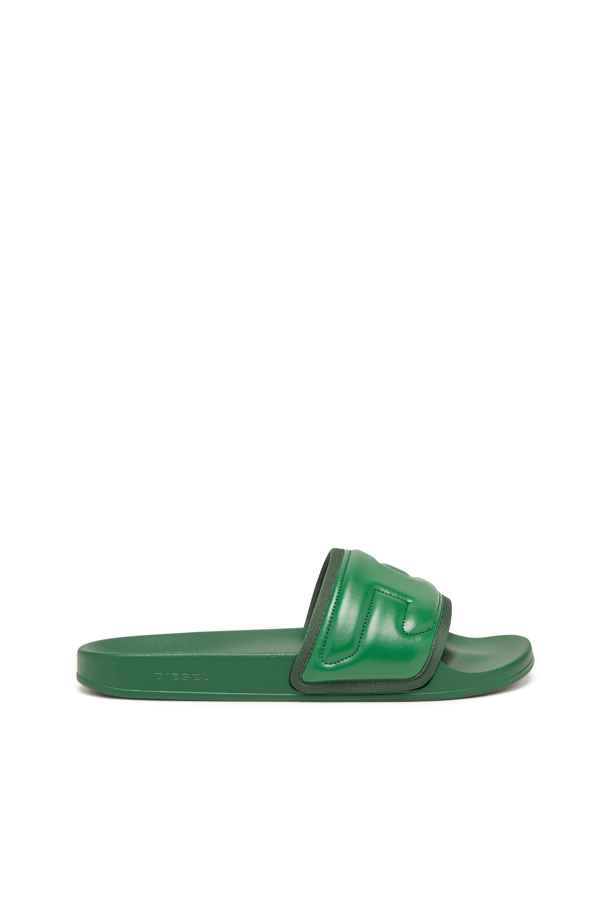 Diesel - SA-MAYEMI PUF X, Unisex's Sa-Mayemi Puf X - Pool slides with puffy logo band in Dark Green - 1