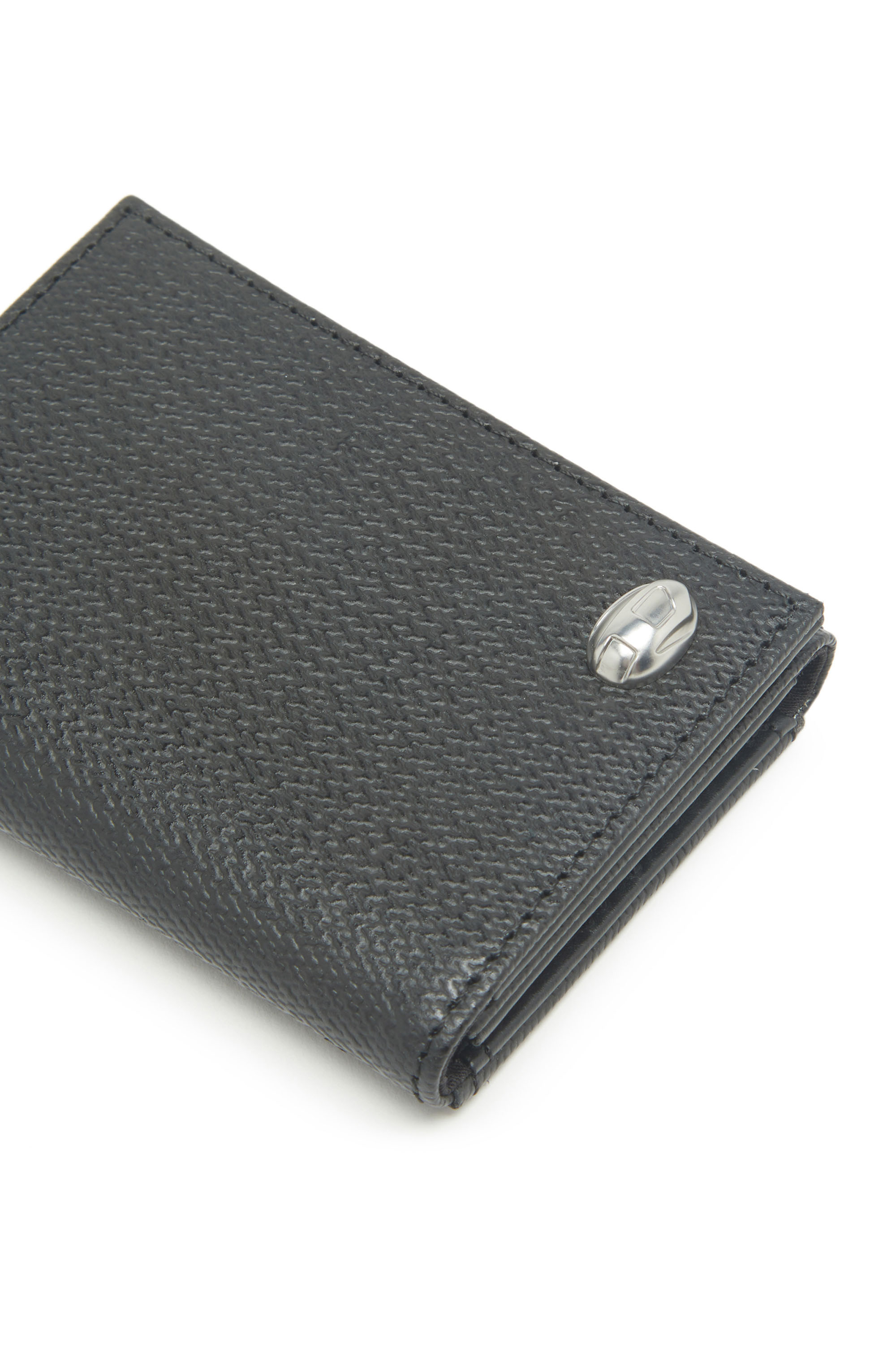 Diesel - KEY HOLDER 4, Man's Keyholder in smooth and textured leather in Black - 4