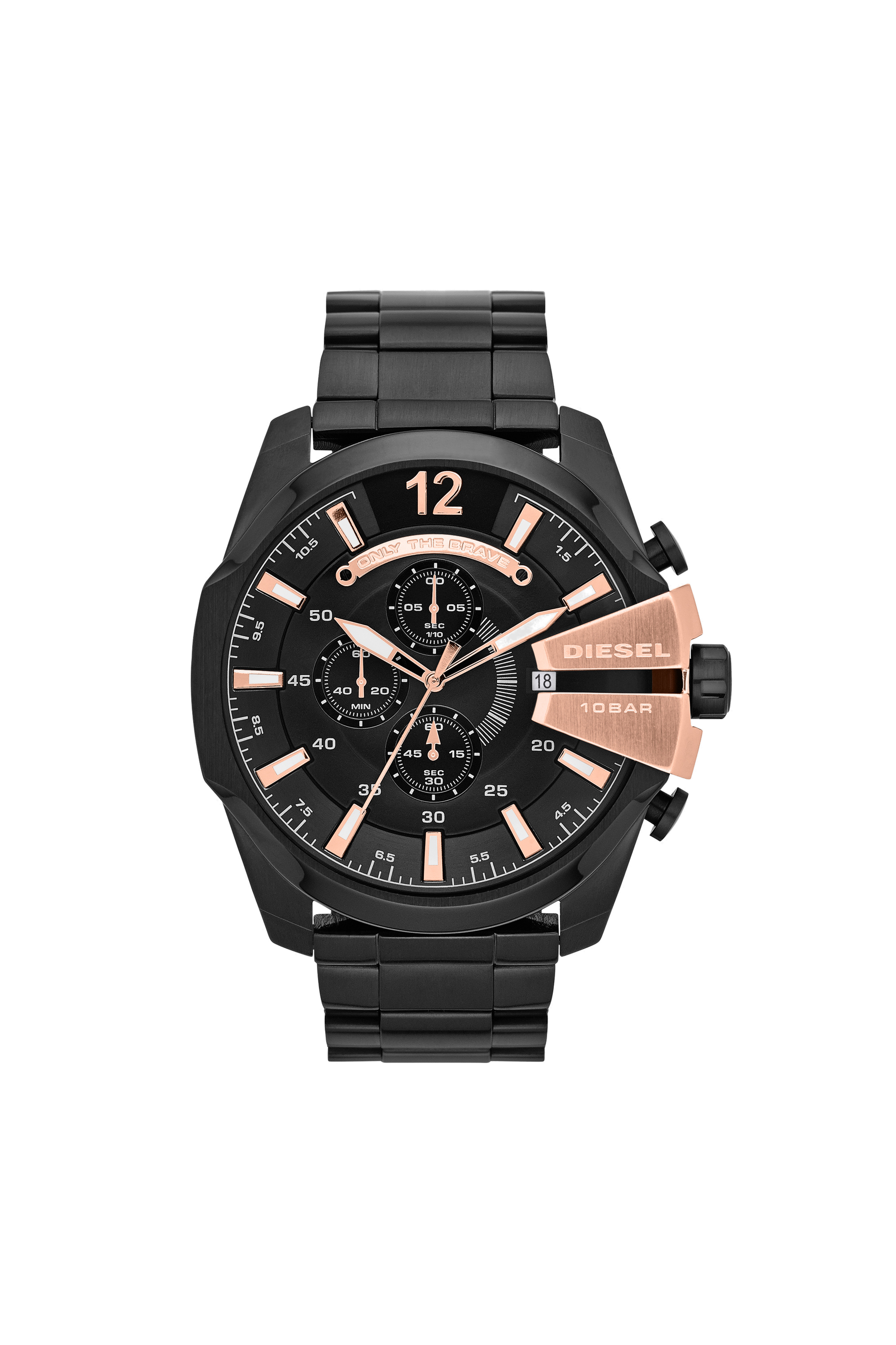 Diesel - DZ4309, Man's Watch in black steel with rose-tone accents in Black - 1