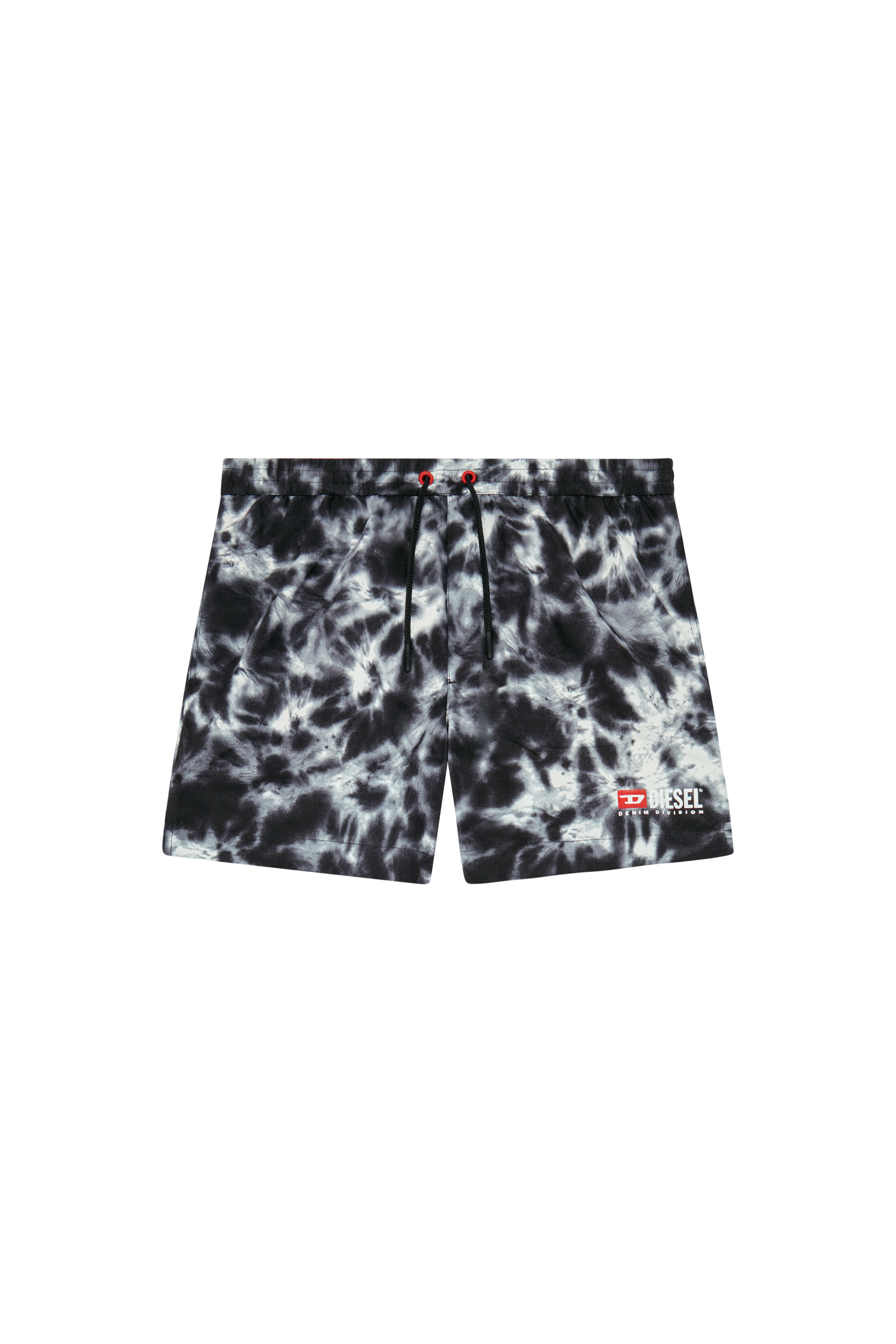 Diesel - BMBX-KEN-37, Man's Mid-length swim shorts with tie-dye print in Black - 4