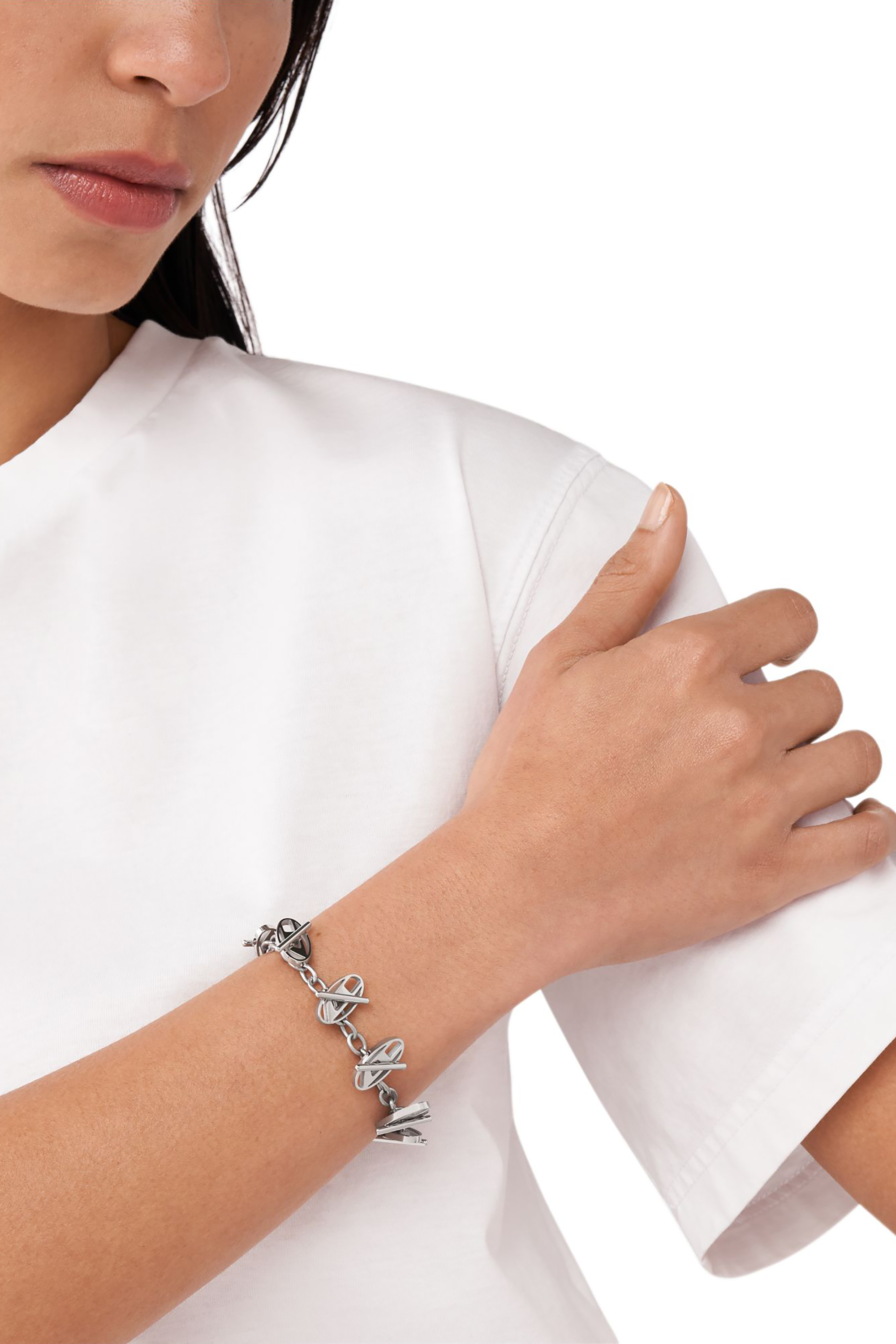 Diesel - DX1436, Unisex's Oval D Logo Chain Bracelet in Silver - 4