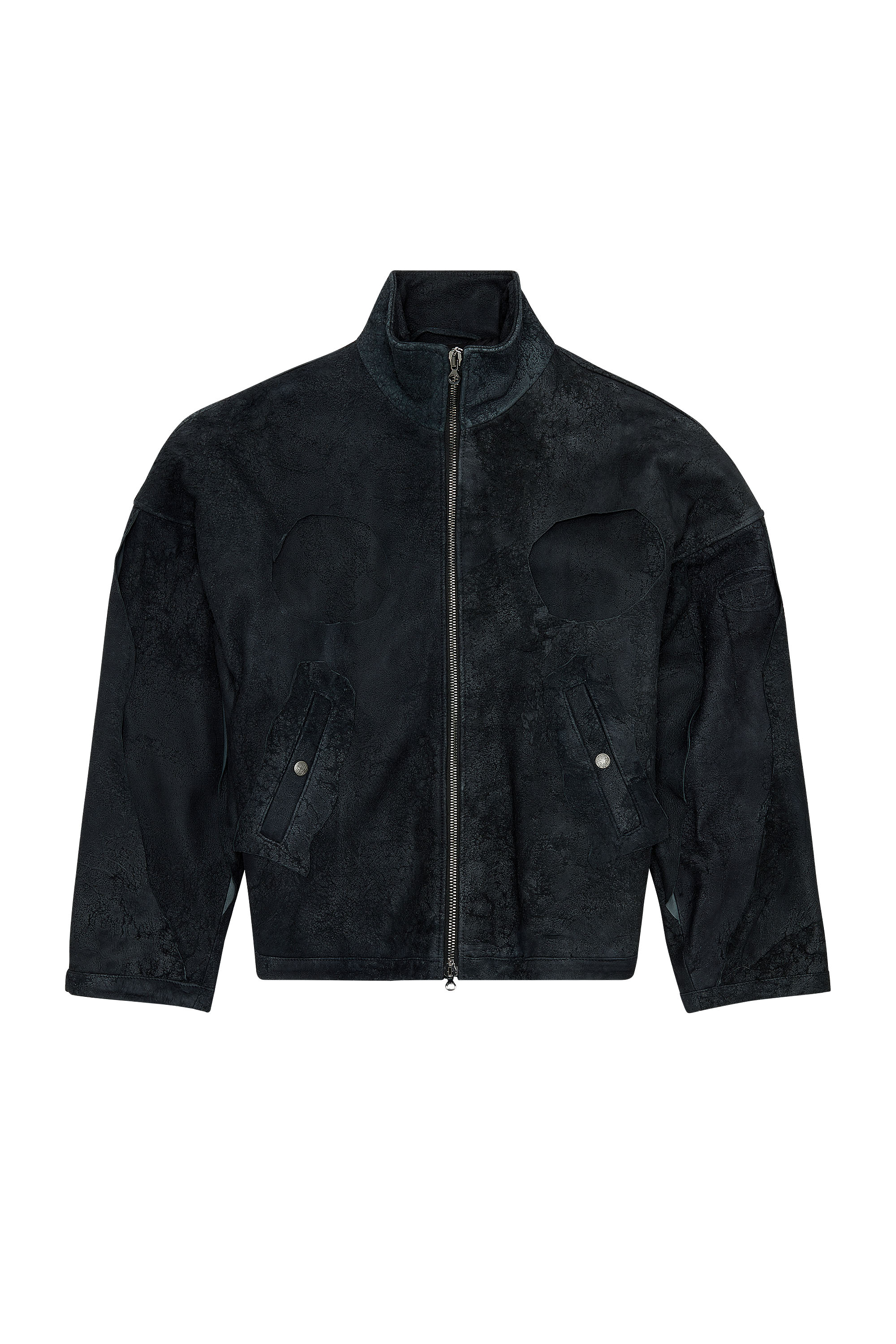 Diesel - L-HESSE, Man's Peel-off effect padded leather jacket in Black - 3
