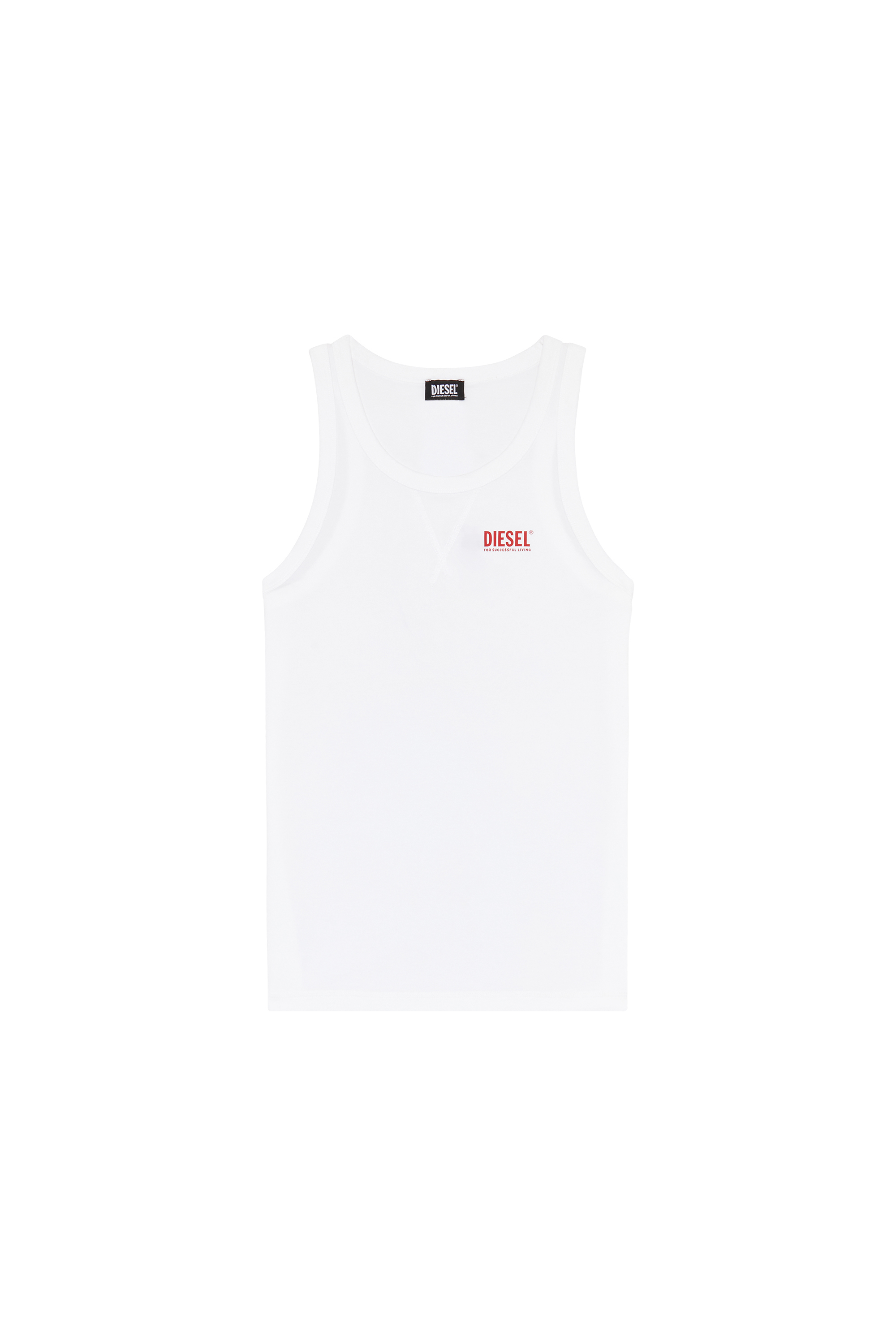 Diesel - UMTK-JOHNNY, Man's Tank top with logo print in White - 4