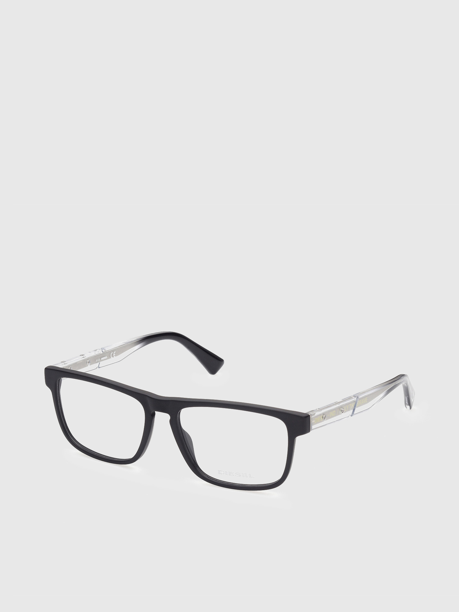 Diesel - DL5406, Unisex's Optical glasses with the transparent injection-molded temples in Black/White - 2