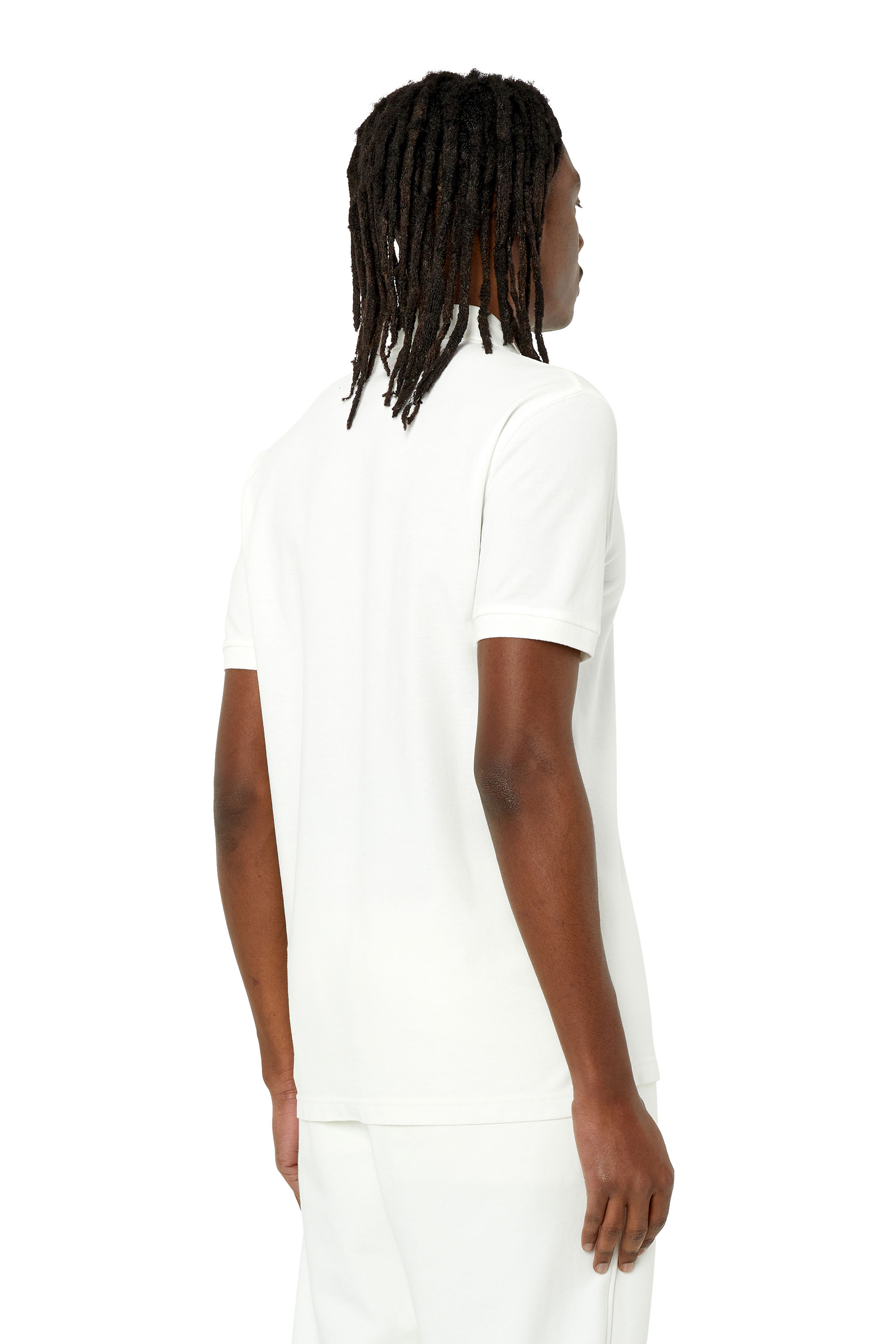 Diesel - T-SMITH-IND, Man's Polo shirt with Diesel Industry print in White - 4