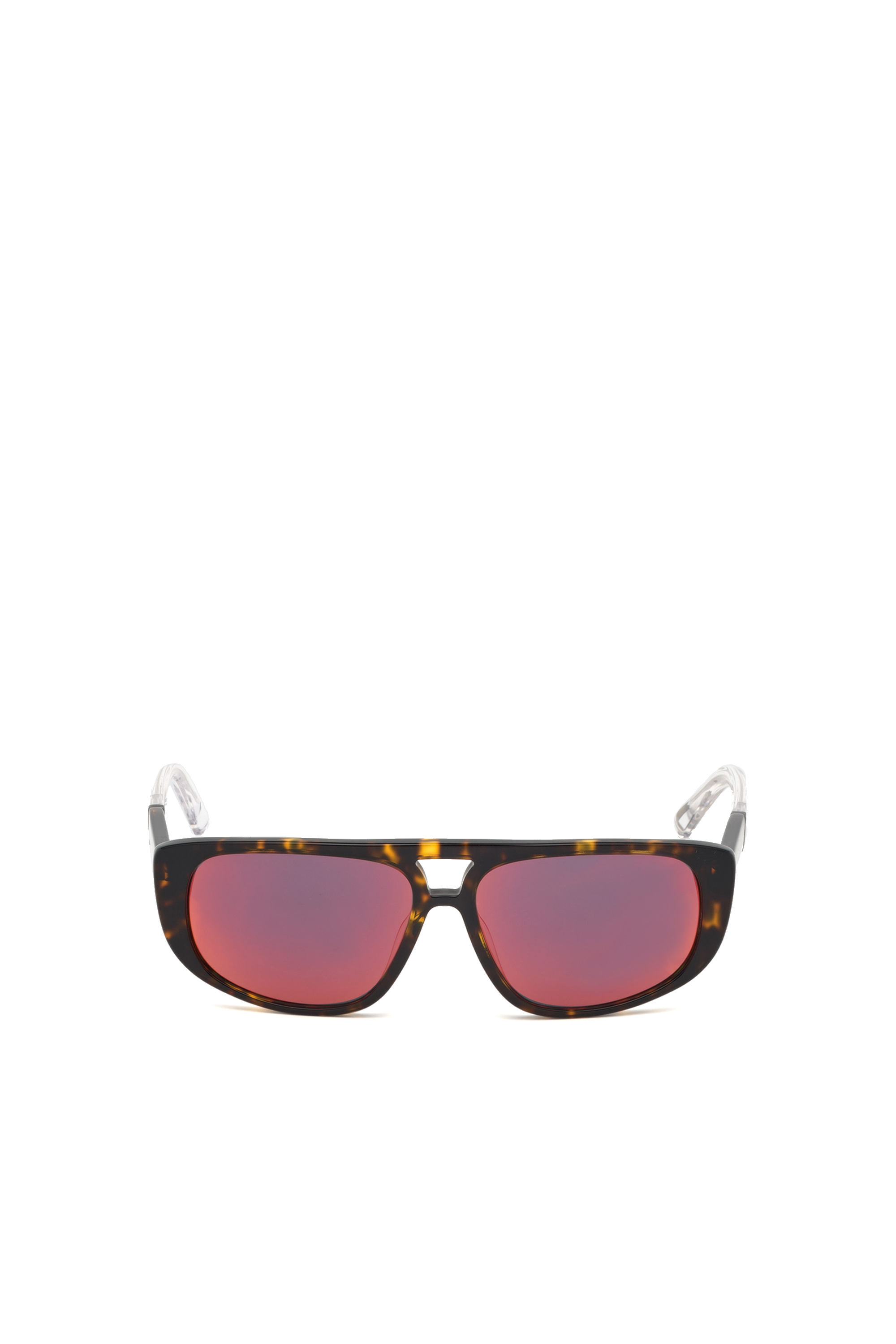 Diesel - DL0306, Unisex's Unisex acetate navigator-style sunglasses in Brown/White - 1
