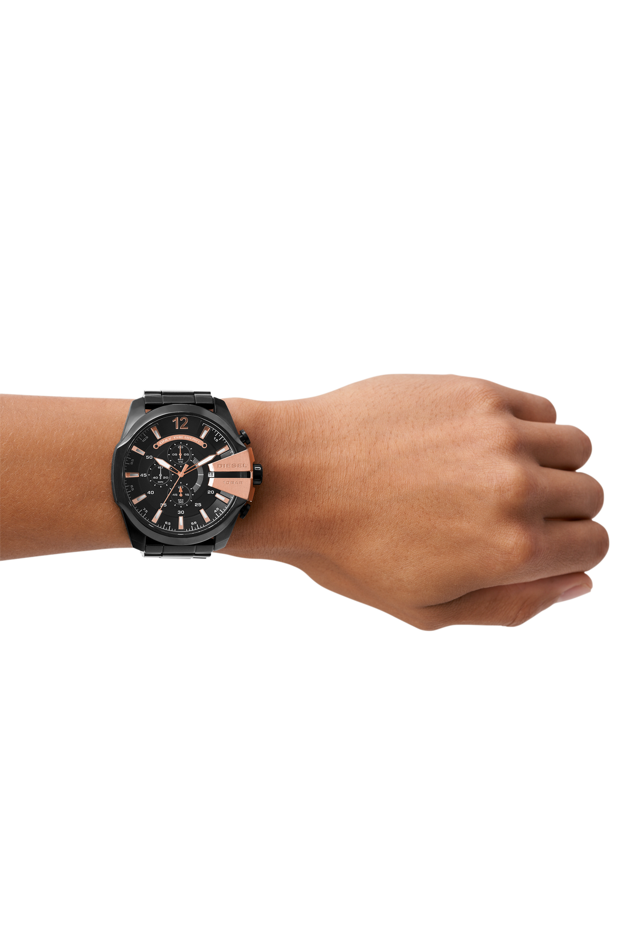 Diesel - DZ4309, Man's Watch in black steel with rose-tone accents in Black - 4