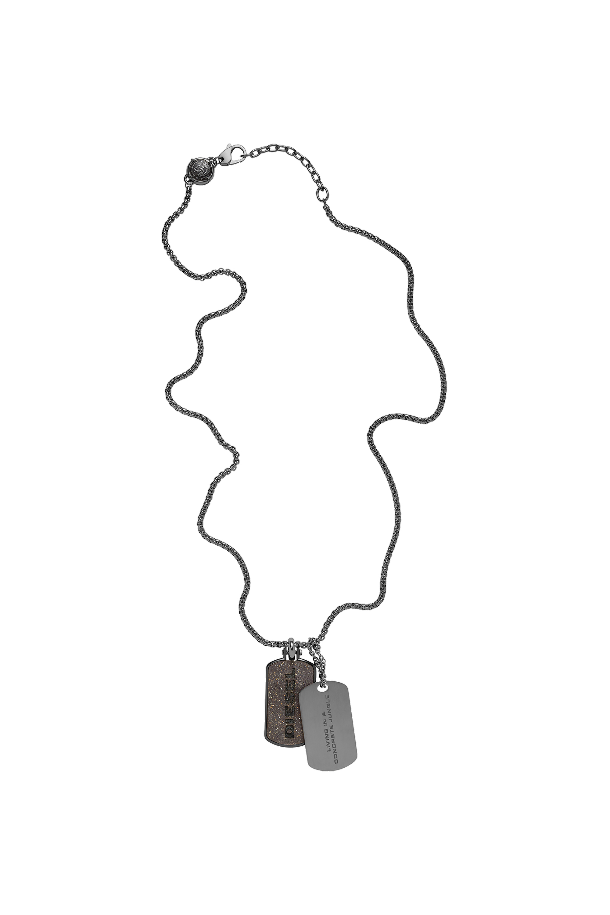 Diesel - DX1257, Man's Stainless steel double dogtag necklace in Silver - 2