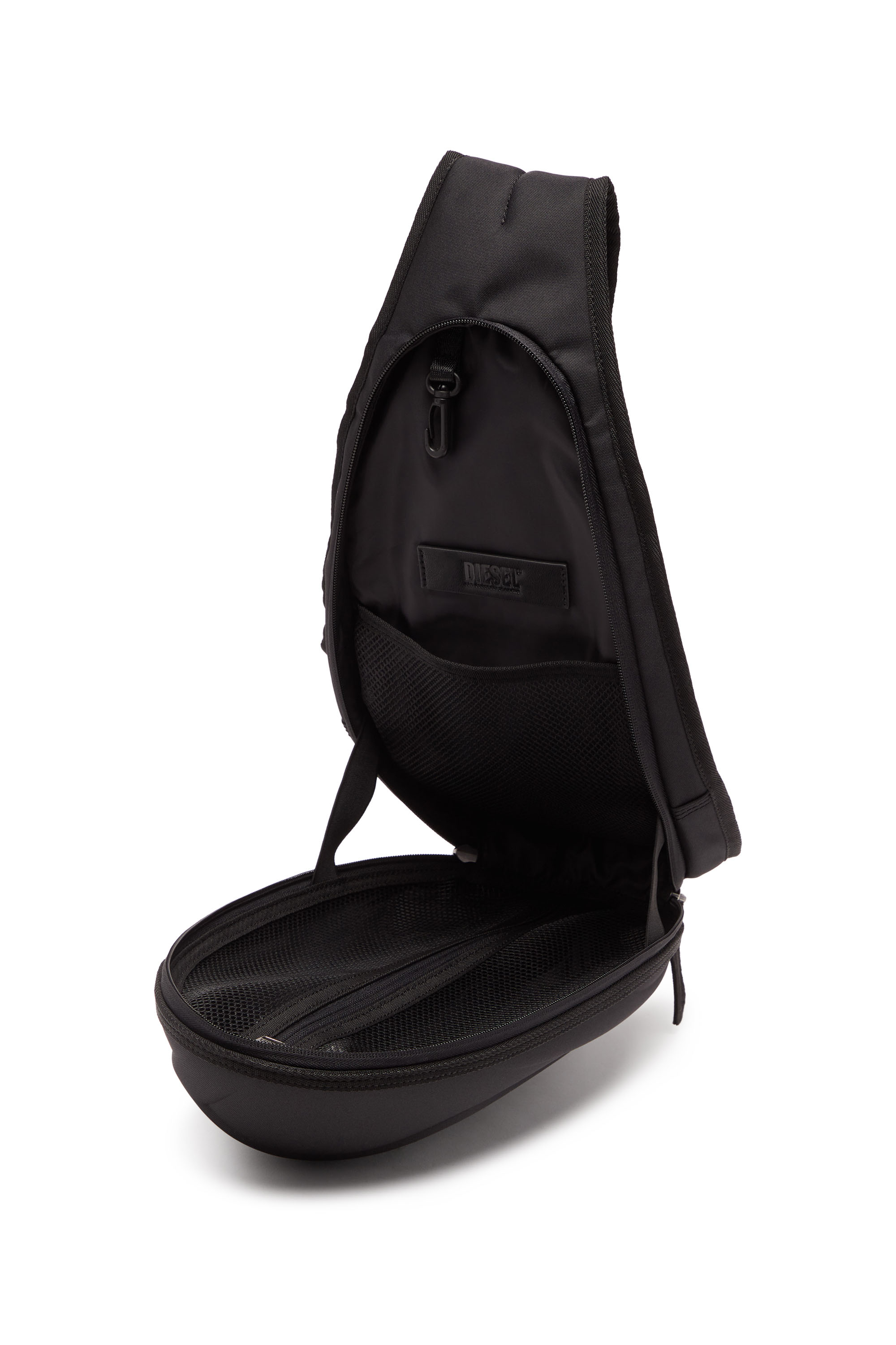 Diesel - 1DR-POD SLING BAG, Man's 1DR-Pod Sling Bag - Hard shell sling backpack in Black - 4