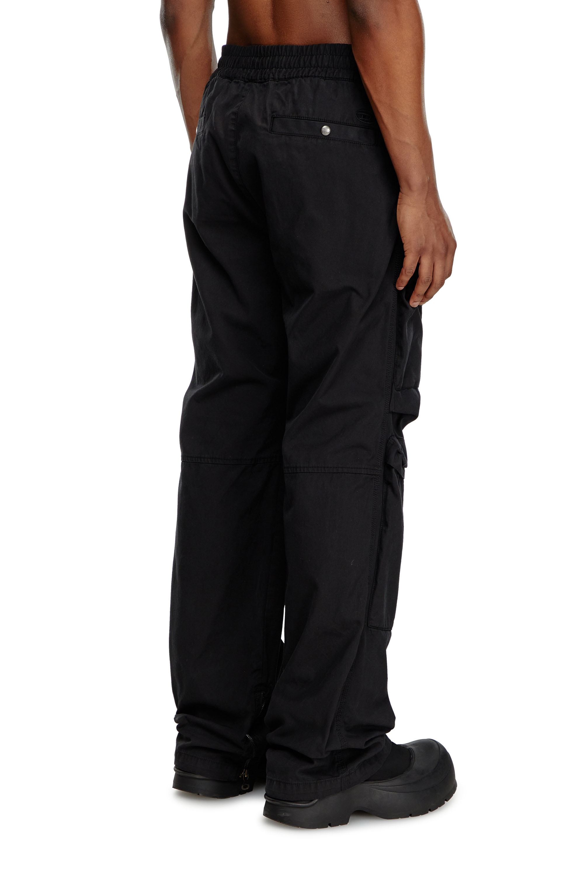 Diesel - P-DANZEL, Man's Cargo pants in garment-dyed twill in Black - 4