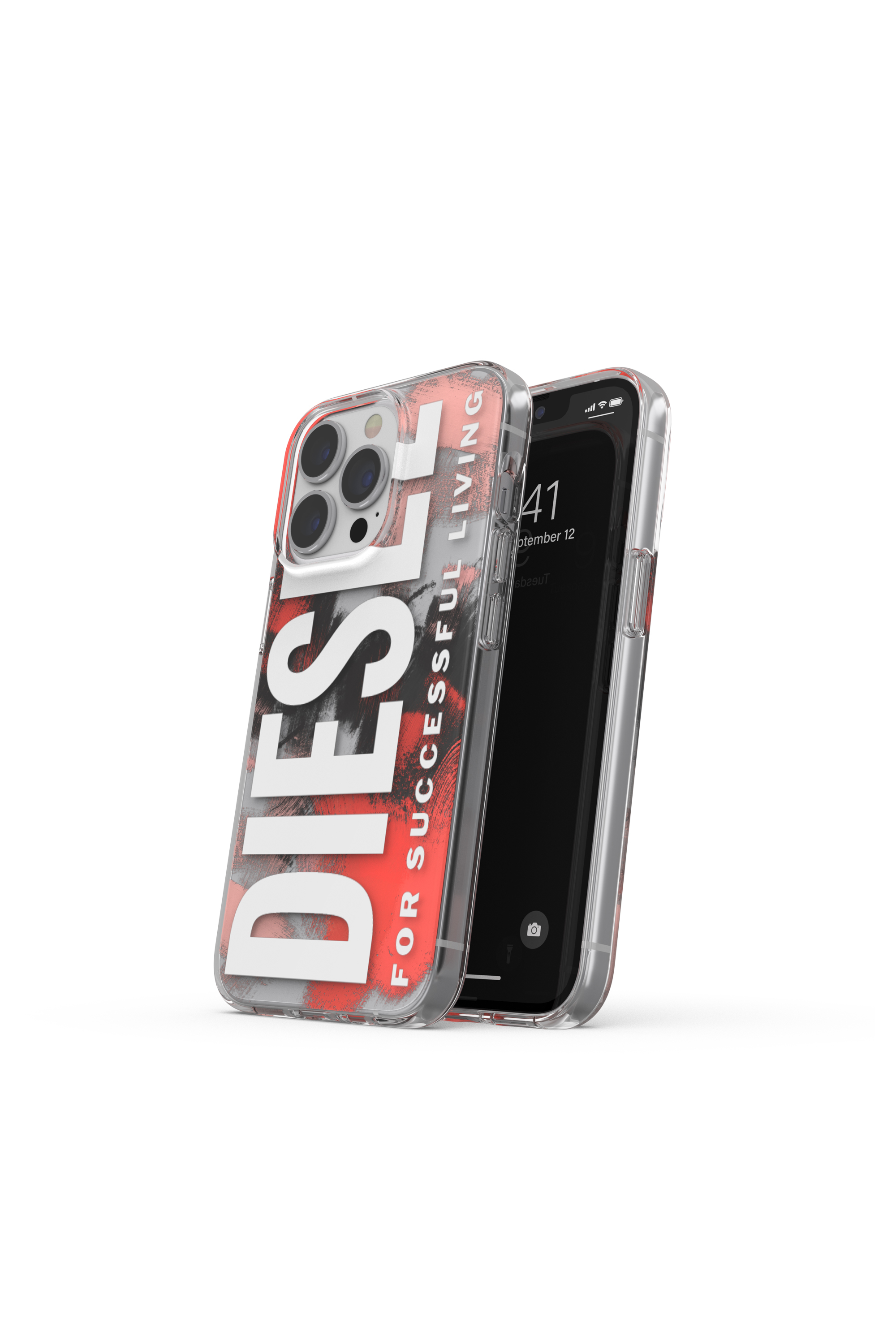 Diesel - 47207 STANDARDASE, Unisex's Clear case for iPhone 13/13Pro in Red/Black - 3