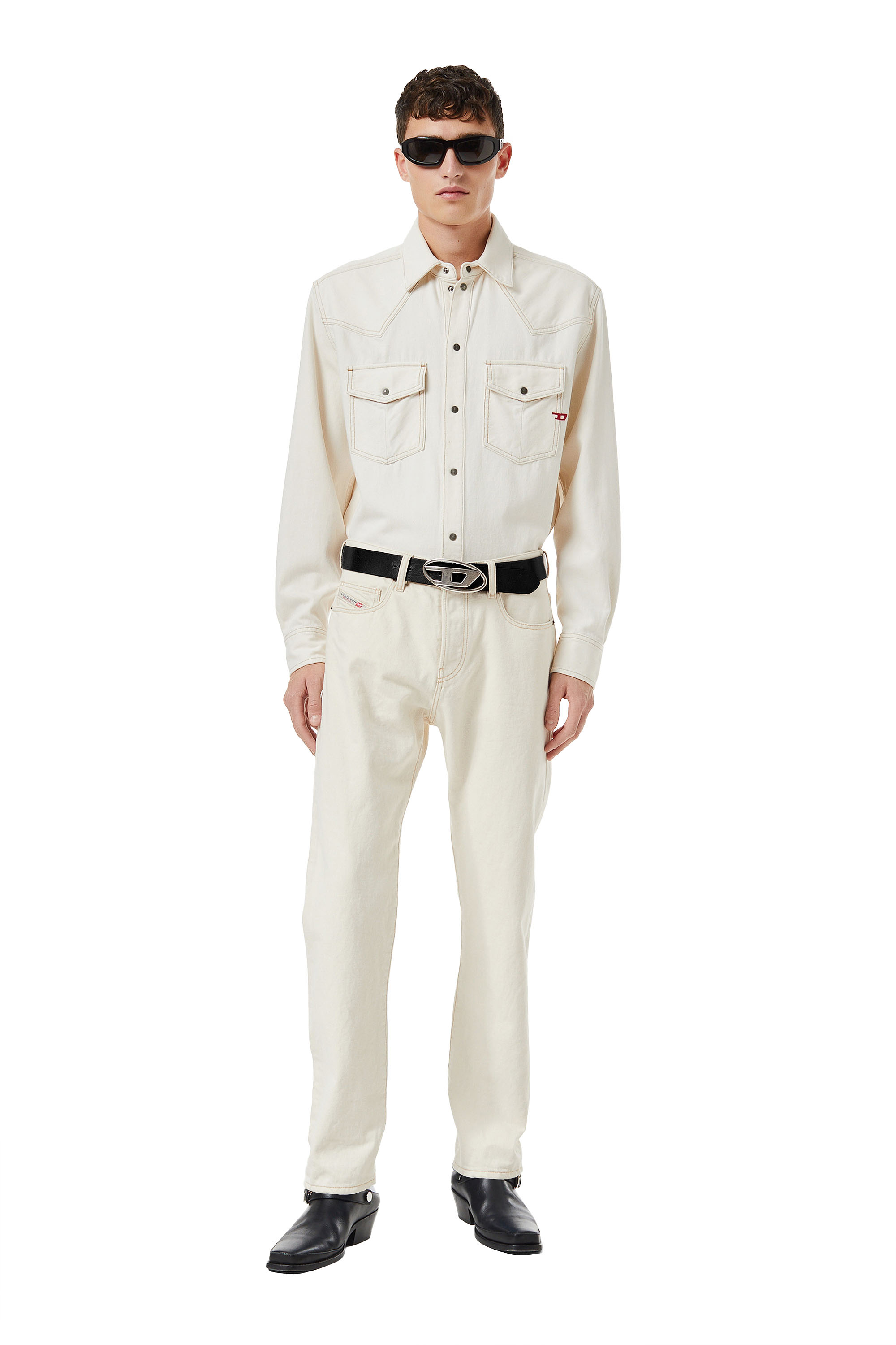 Diesel - Straight Jeans 2020 D-Viker 09B95, Man's Straight Jeans - 2020 D-Viker in White - 2