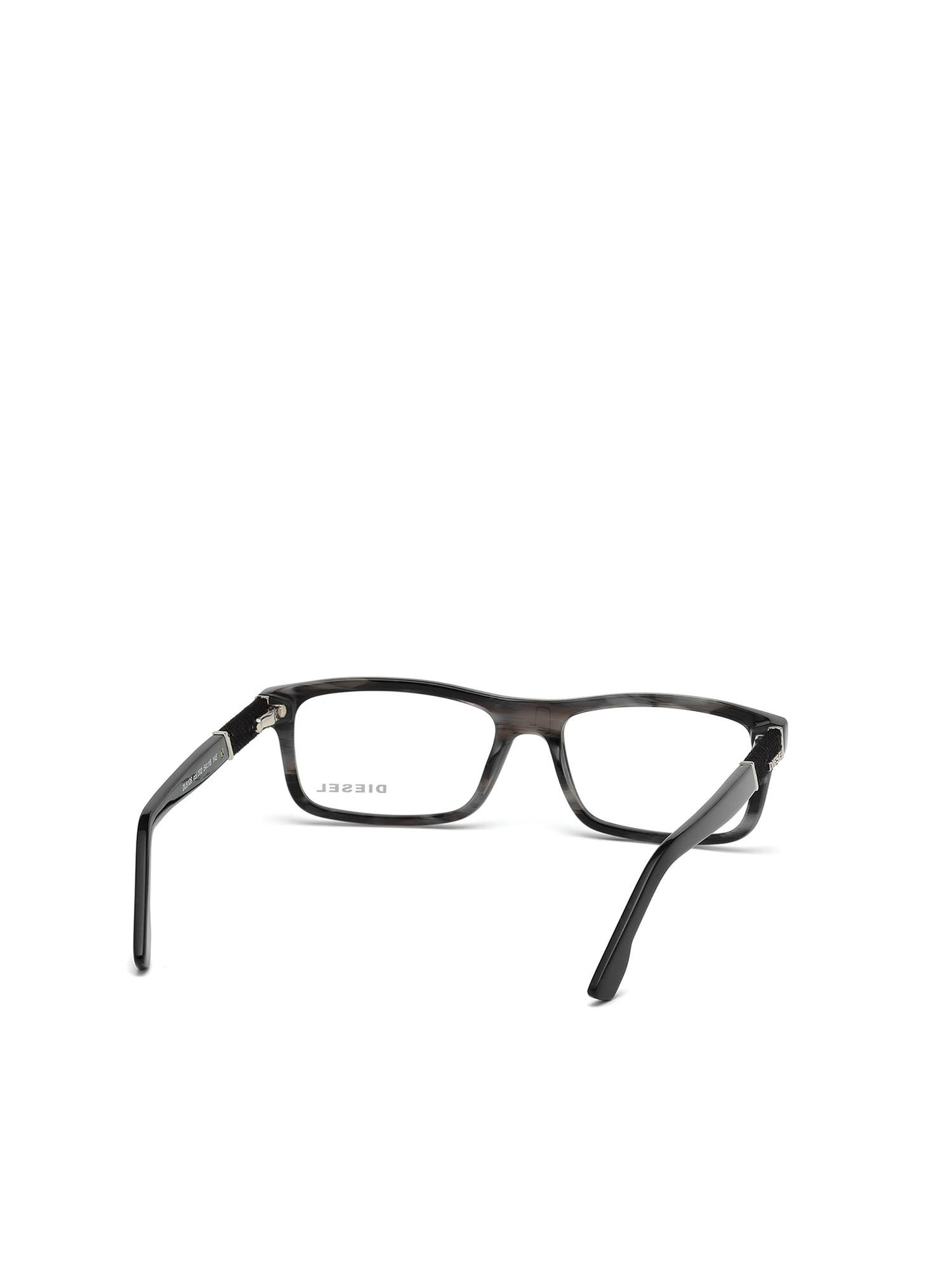 Diesel - DL5126, Unisex's Rectangular eyewear with leather insert in Black/Brown - 1