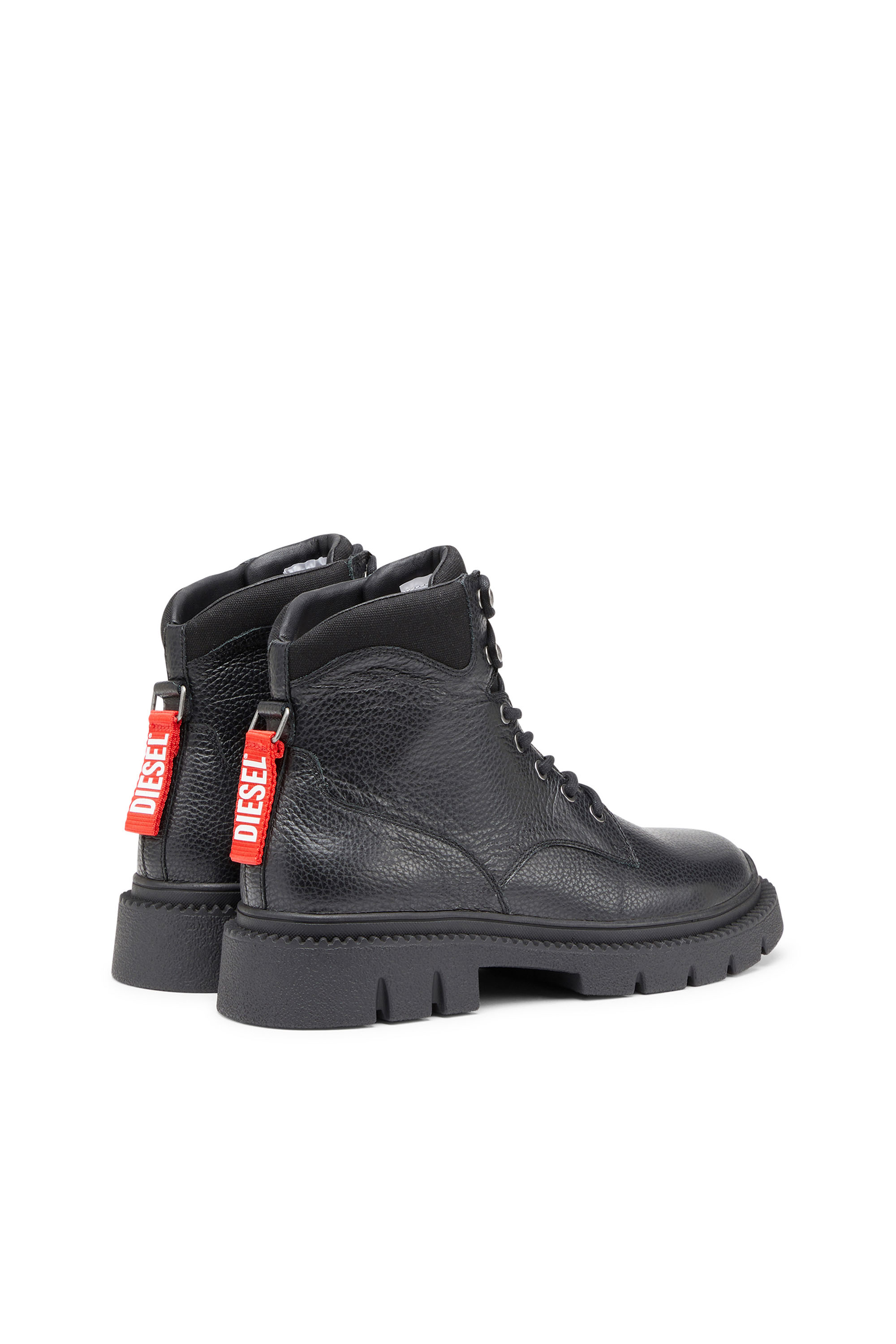 Diesel - D-TROIT BT, Man's D-Troit BT - Lace-up boots with Diesel tape tag in Black - 3