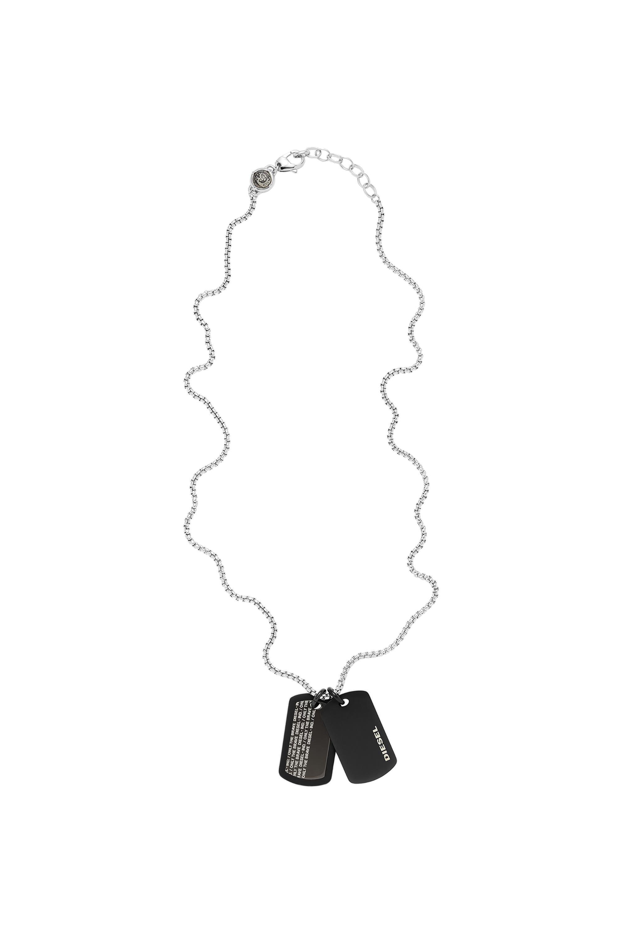 Diesel - DX1287, Man's Stainless steel double dogtag necklace in Black - 2