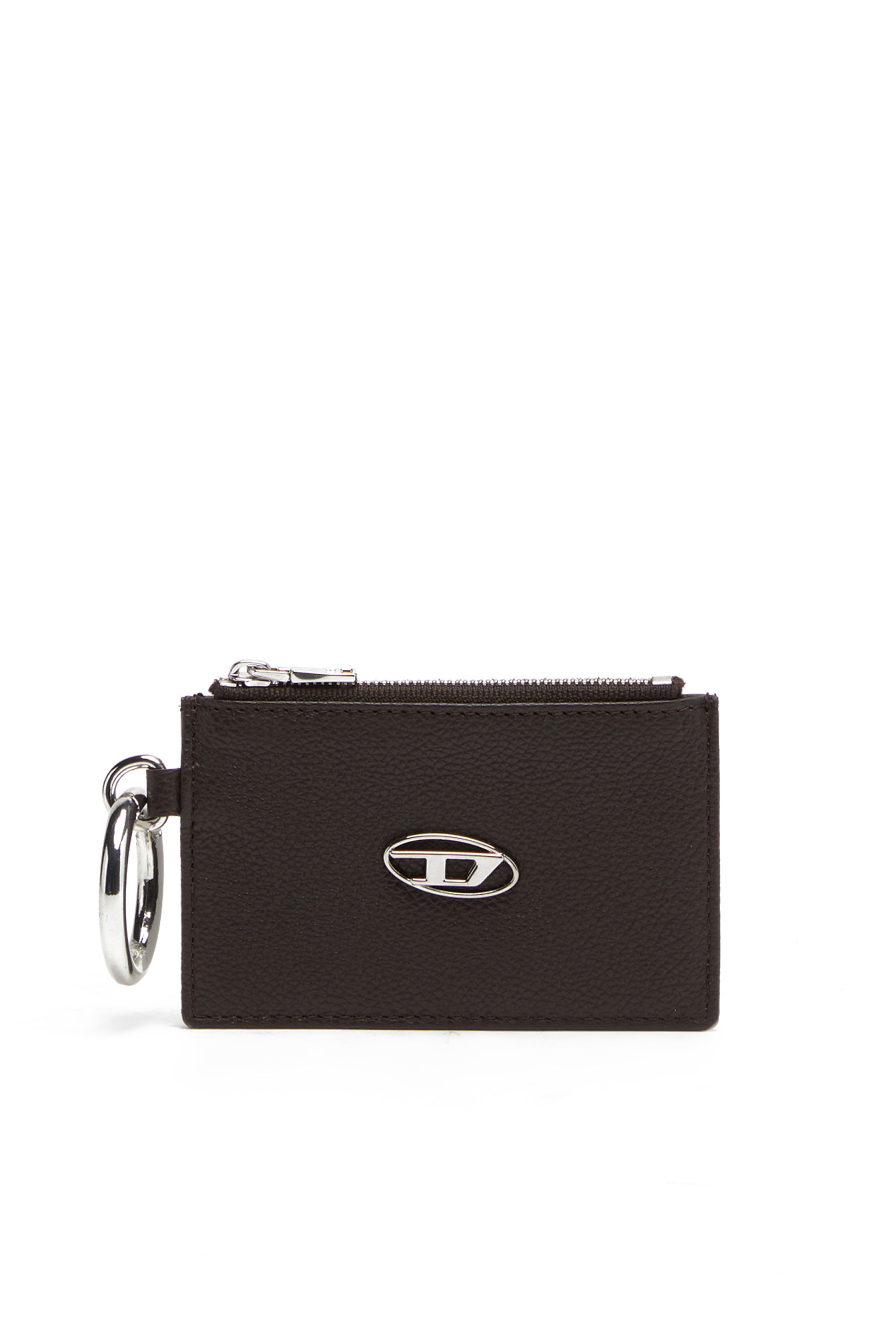 Diesel - CARD POUCH, Unisex's Slim leather coin and card holder in Brown - 1