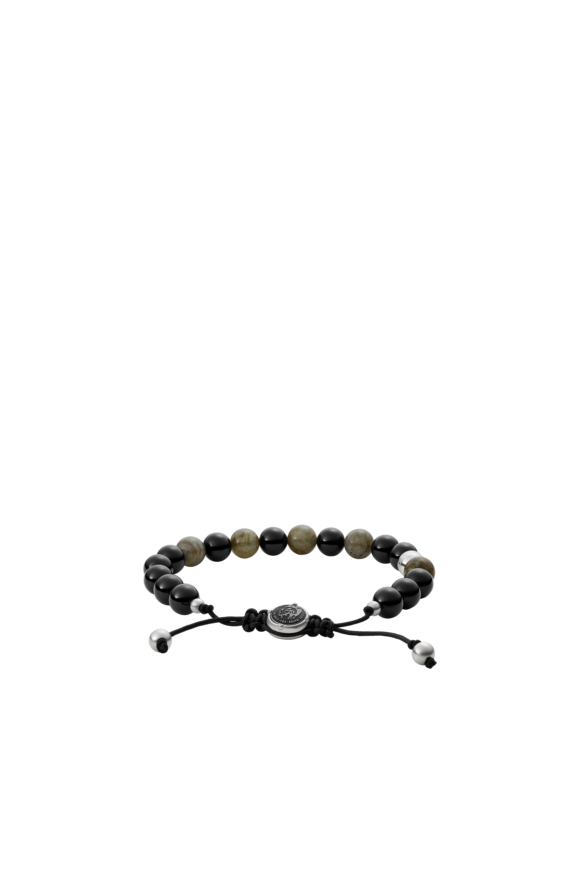 Diesel - DX1325, Unisex's Agate and Labradorite Beaded Bracelet in Black/Green - 2