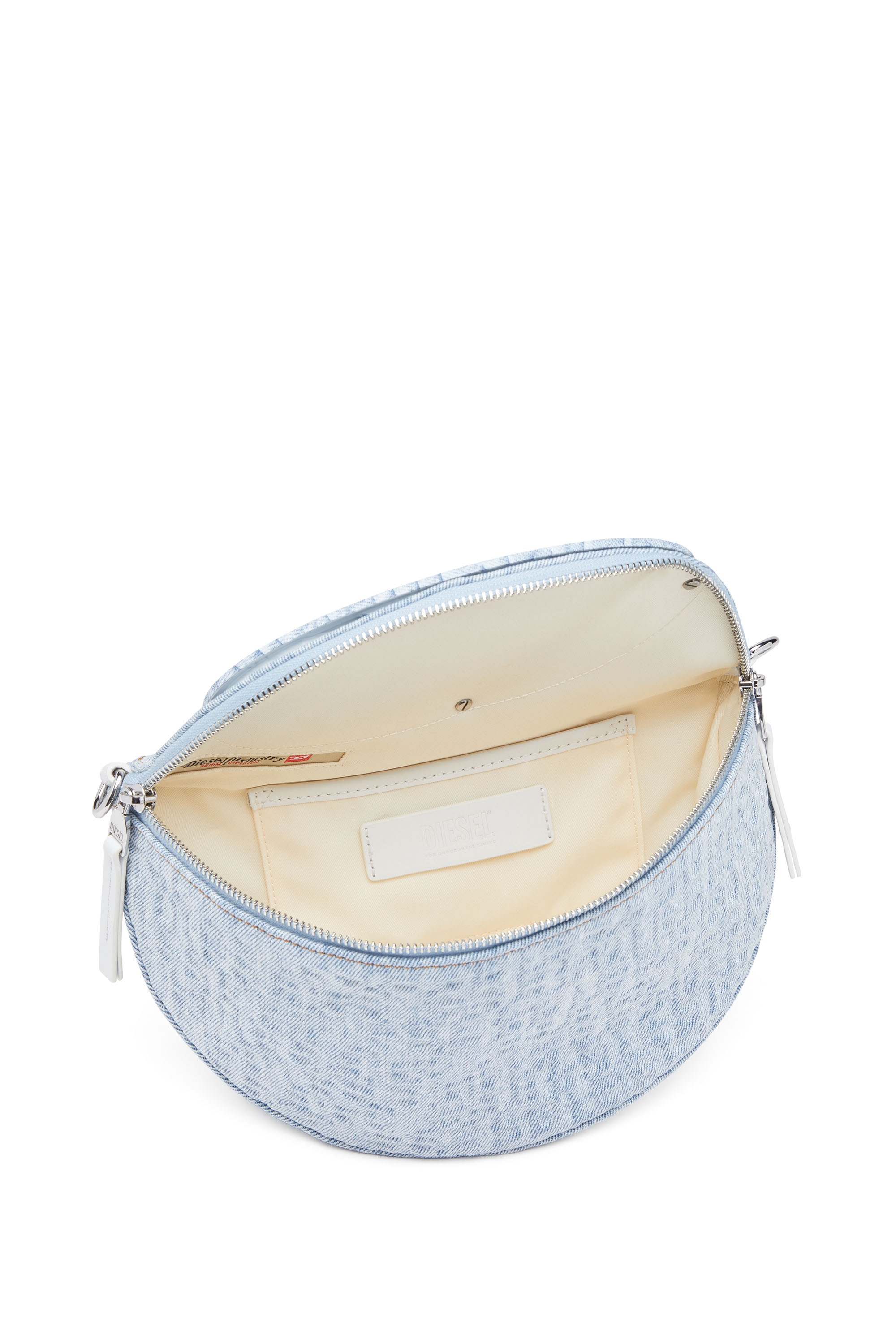 Diesel - 1DR-CROSSBODY, Woman's 1DR-Crossbody - Convertible bag in monogram denim in Light Blue - 4
