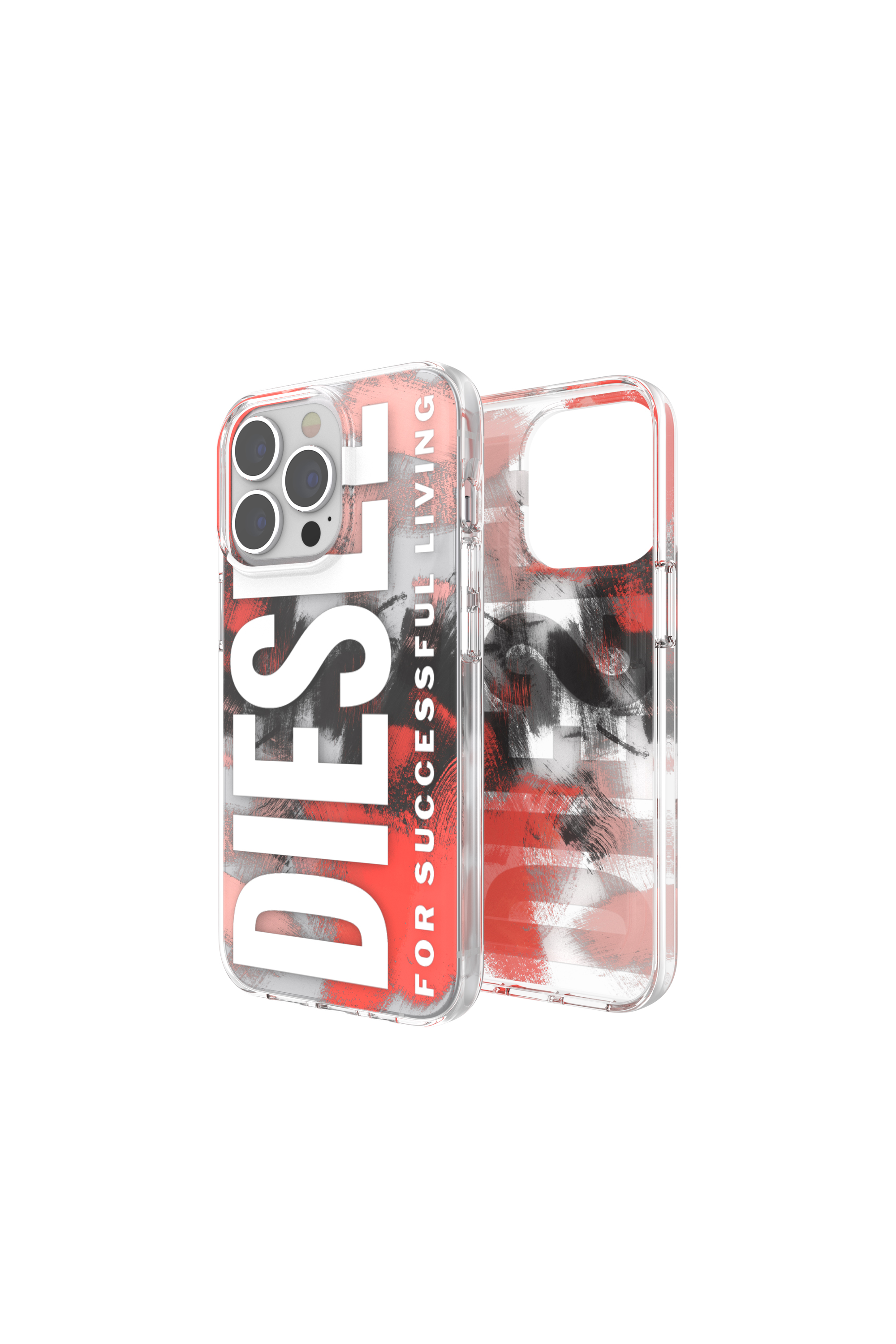 Diesel - 47207 STANDARDASE, Unisex's Clear case for iPhone 13/13Pro in Red/Black - 1