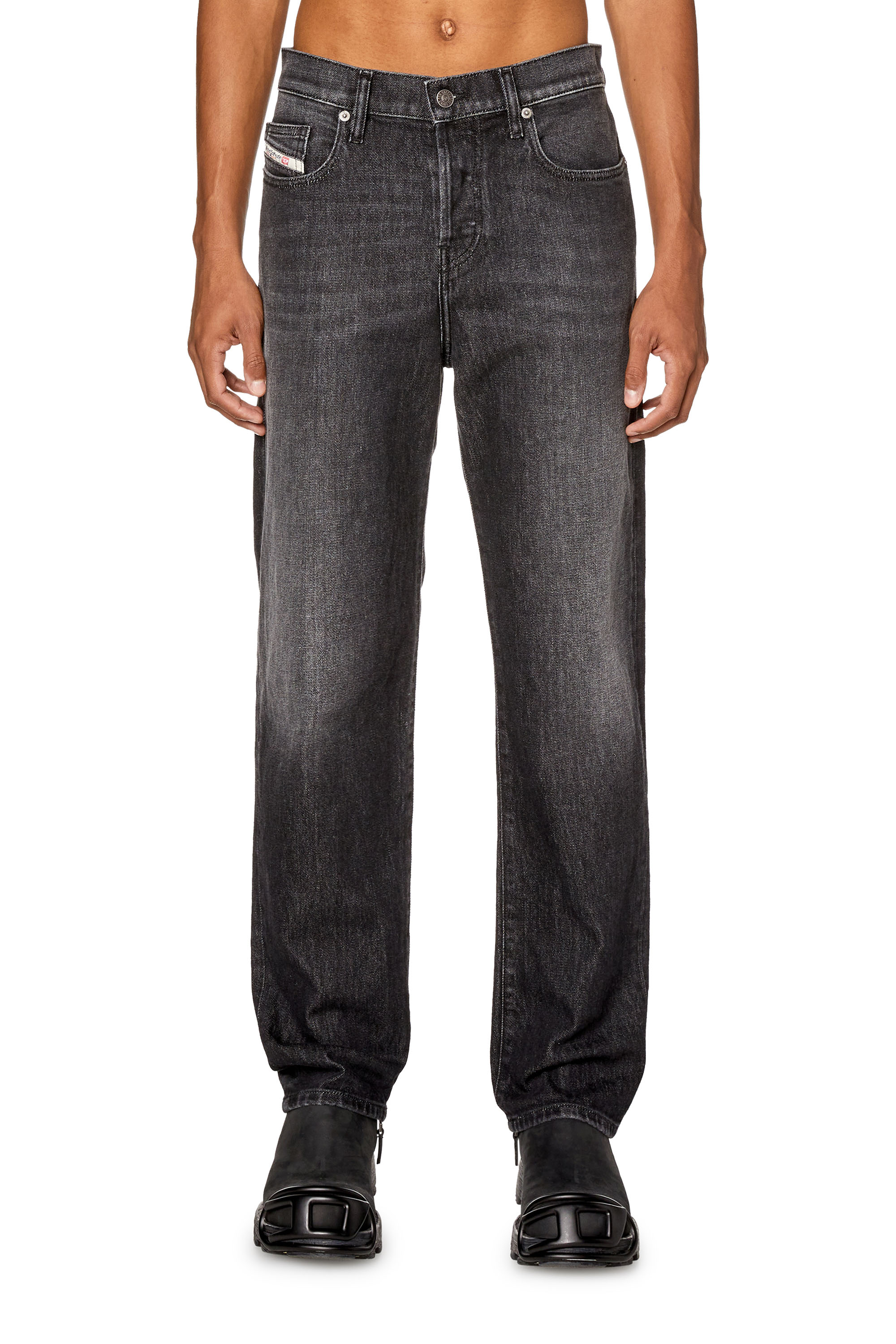 Diesel - Straight Jeans 2020 D-Viker 09F75, Man's Straight Jeans - 2020 D-Viker in Black/Dark grey - 1