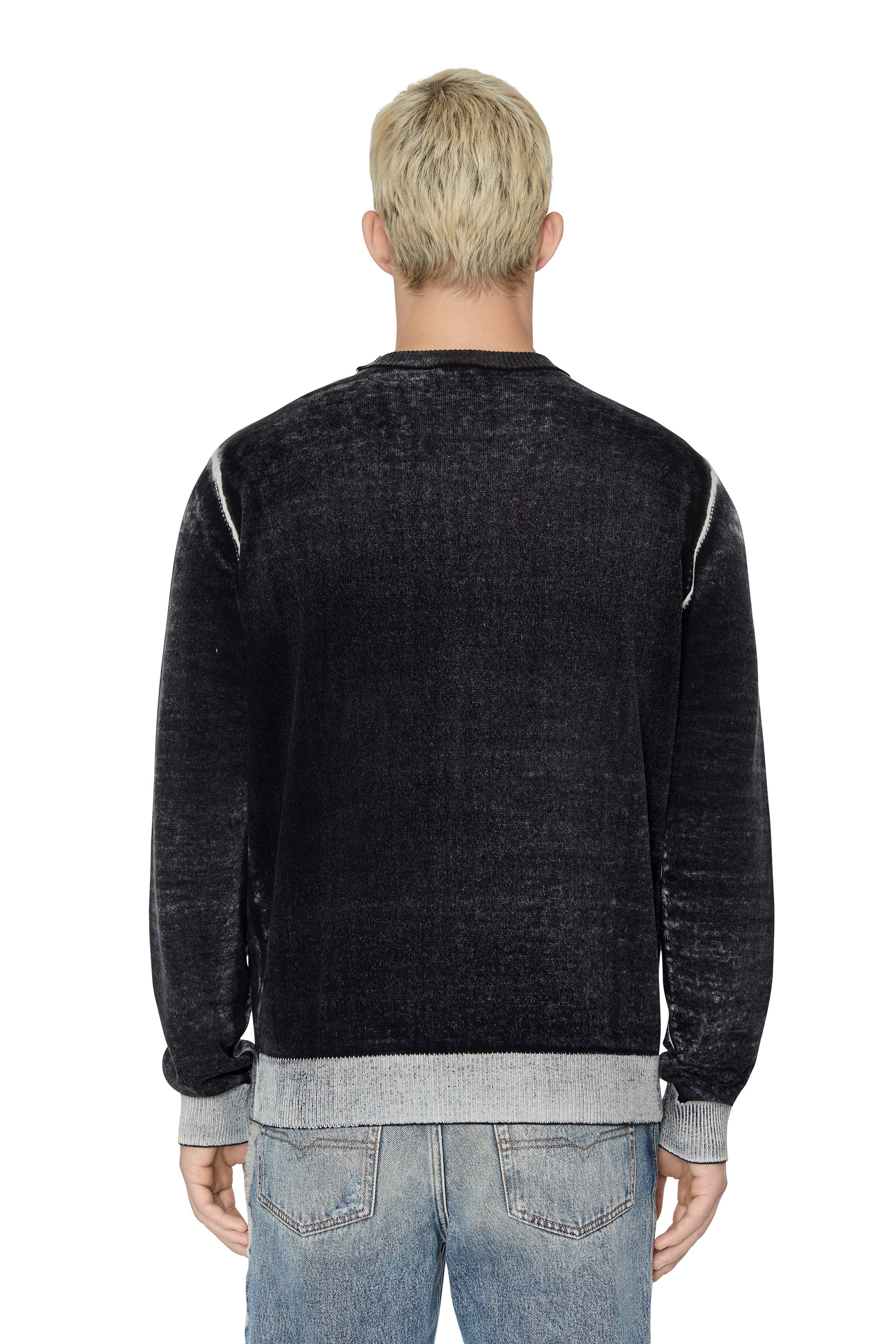 Diesel - K-LARENCE, Man's Printed cotton jumper in Black - 4