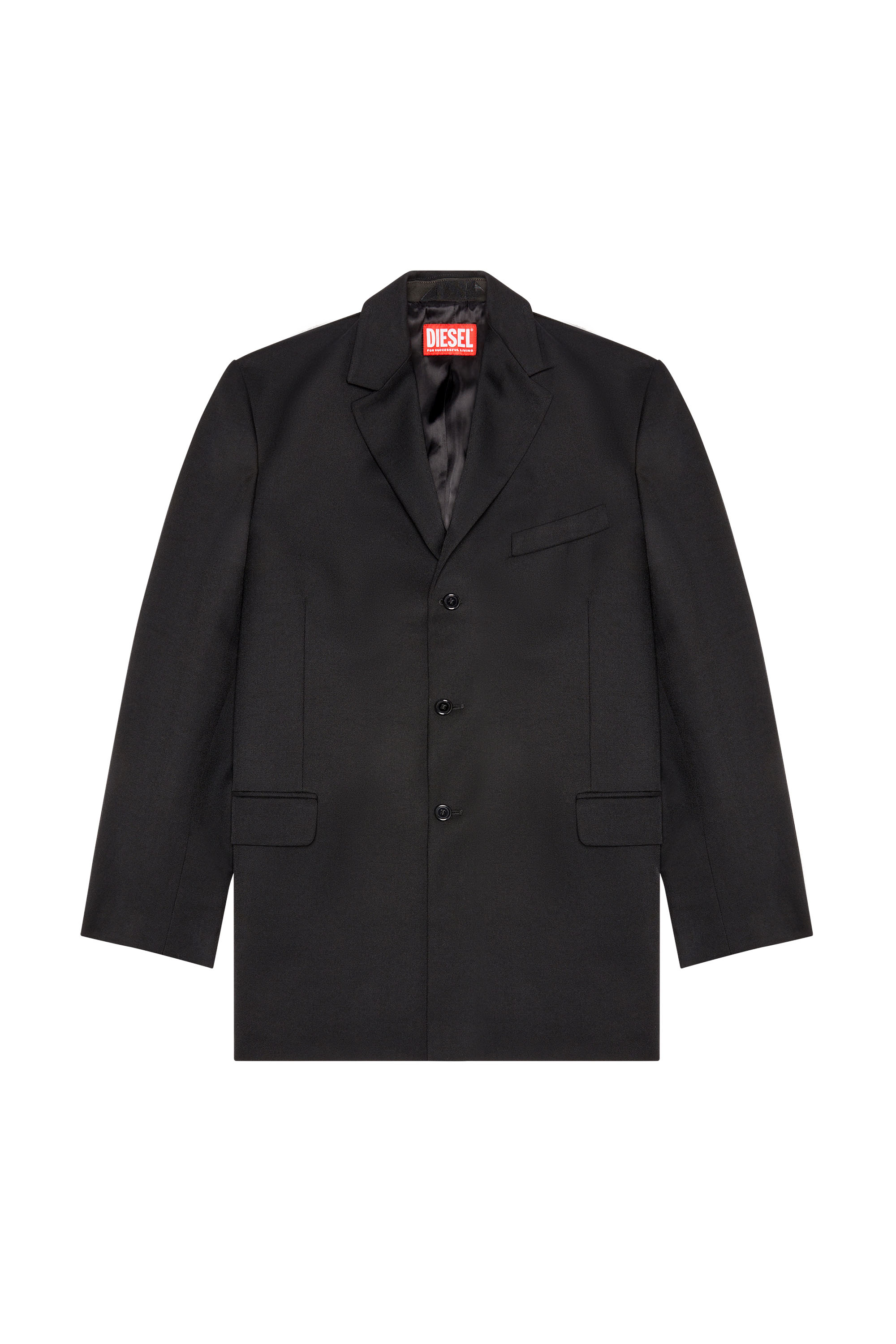 Diesel - J-WARHOLS, Man's Tailored jacket in wool and fleece in Black - 3