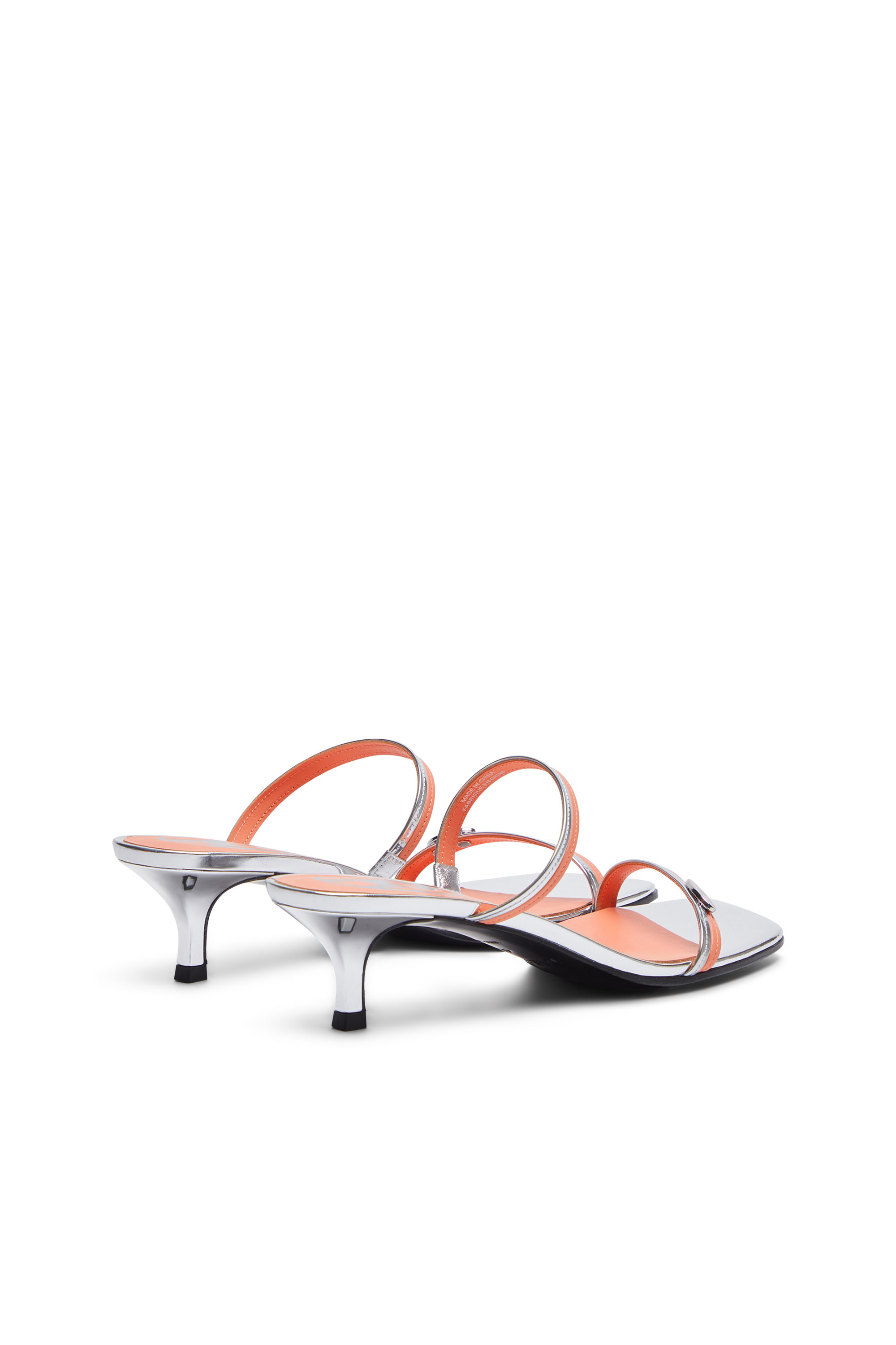 Diesel - D-KITTIE SD, Woman's D-Kittie SD - Strappy sandals in mirrored leather in Silver - 3
