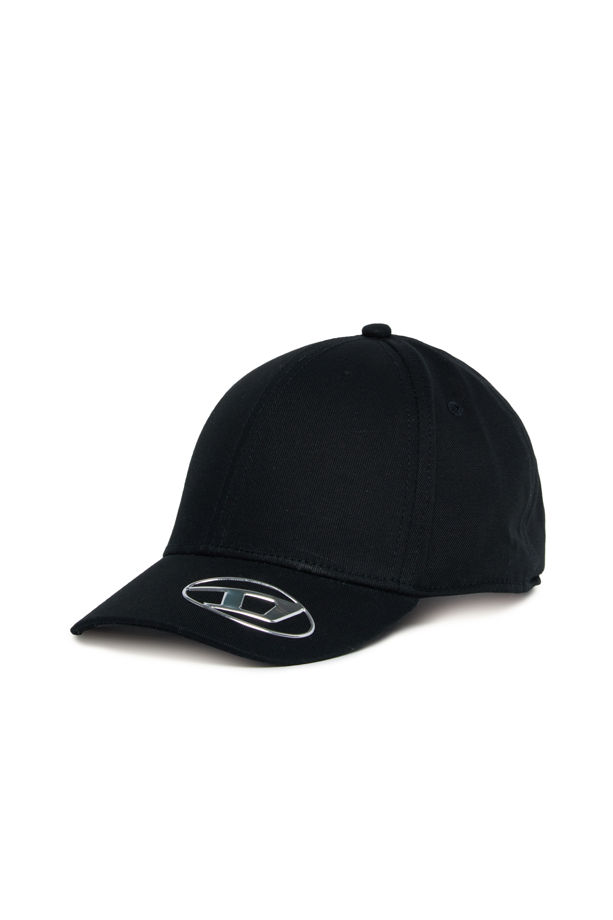 Diesel - FCEFFIL, Unisex's Baseball cap with metallic Oval D logo in Black - 1