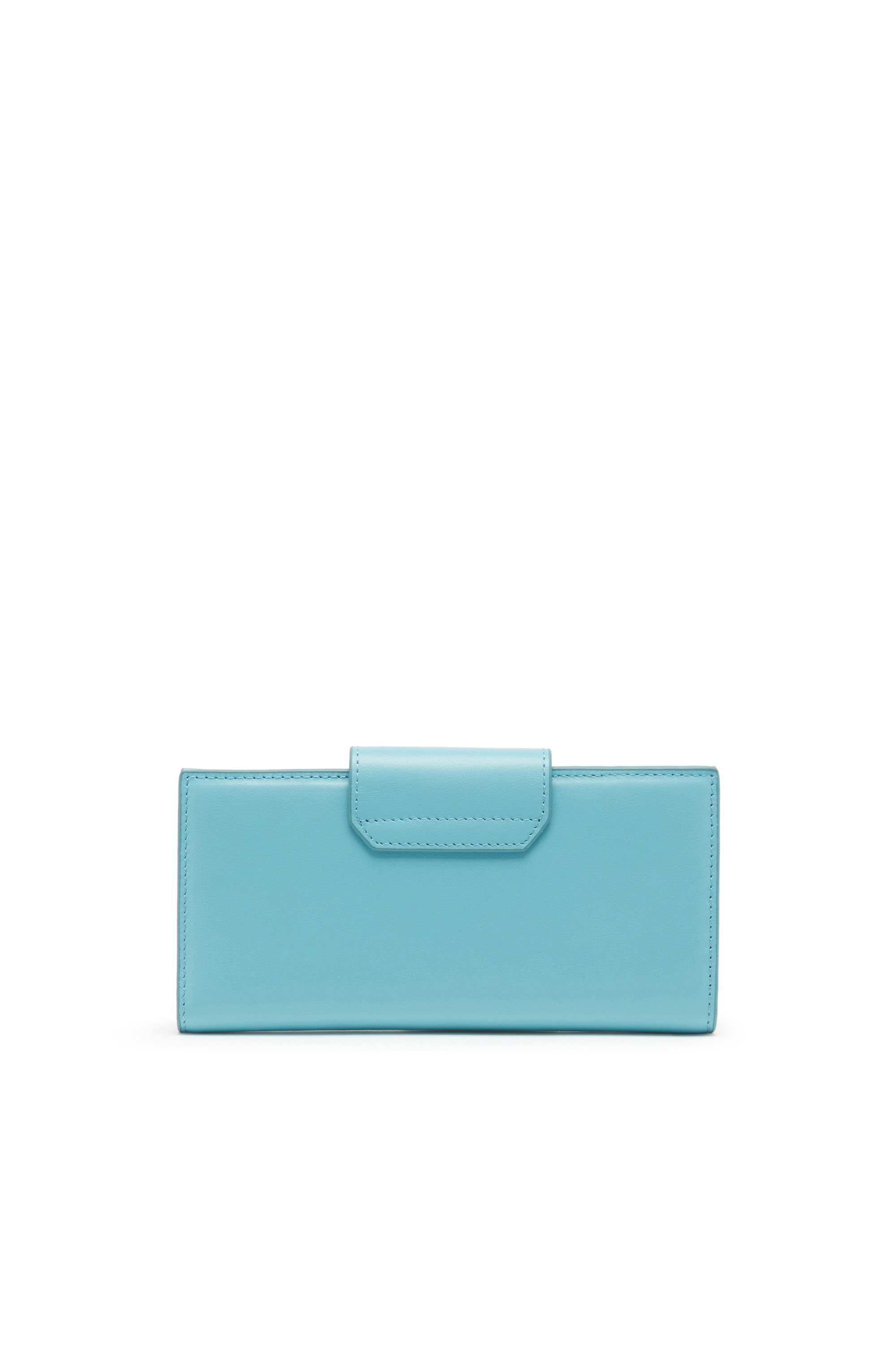 Diesel - JULIE, Woman's Leather continental wallet in Azure - 2