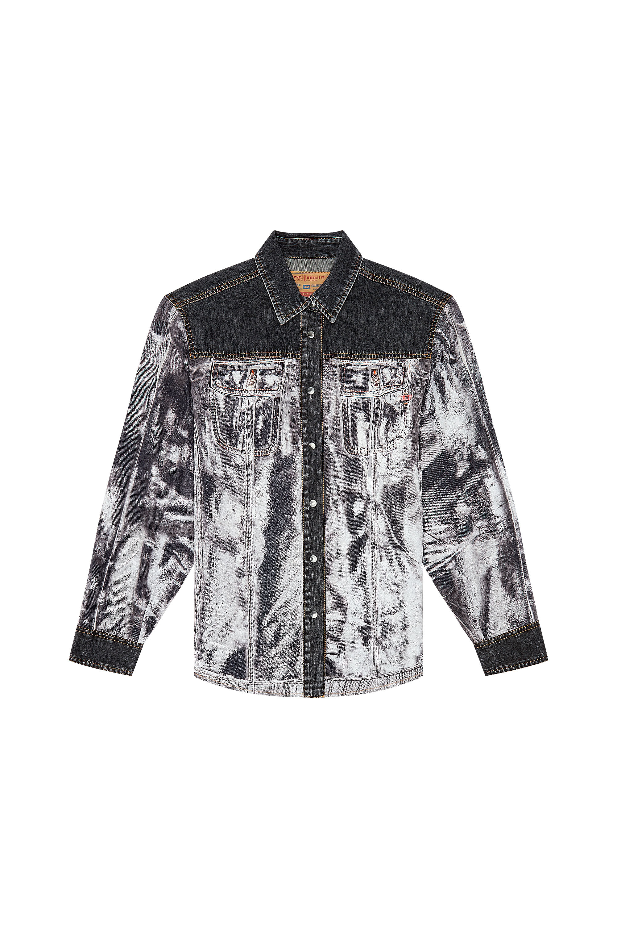 Diesel - C-GILLY-A, Woman's Shirt in denim and viscose in Black/Grey - 3