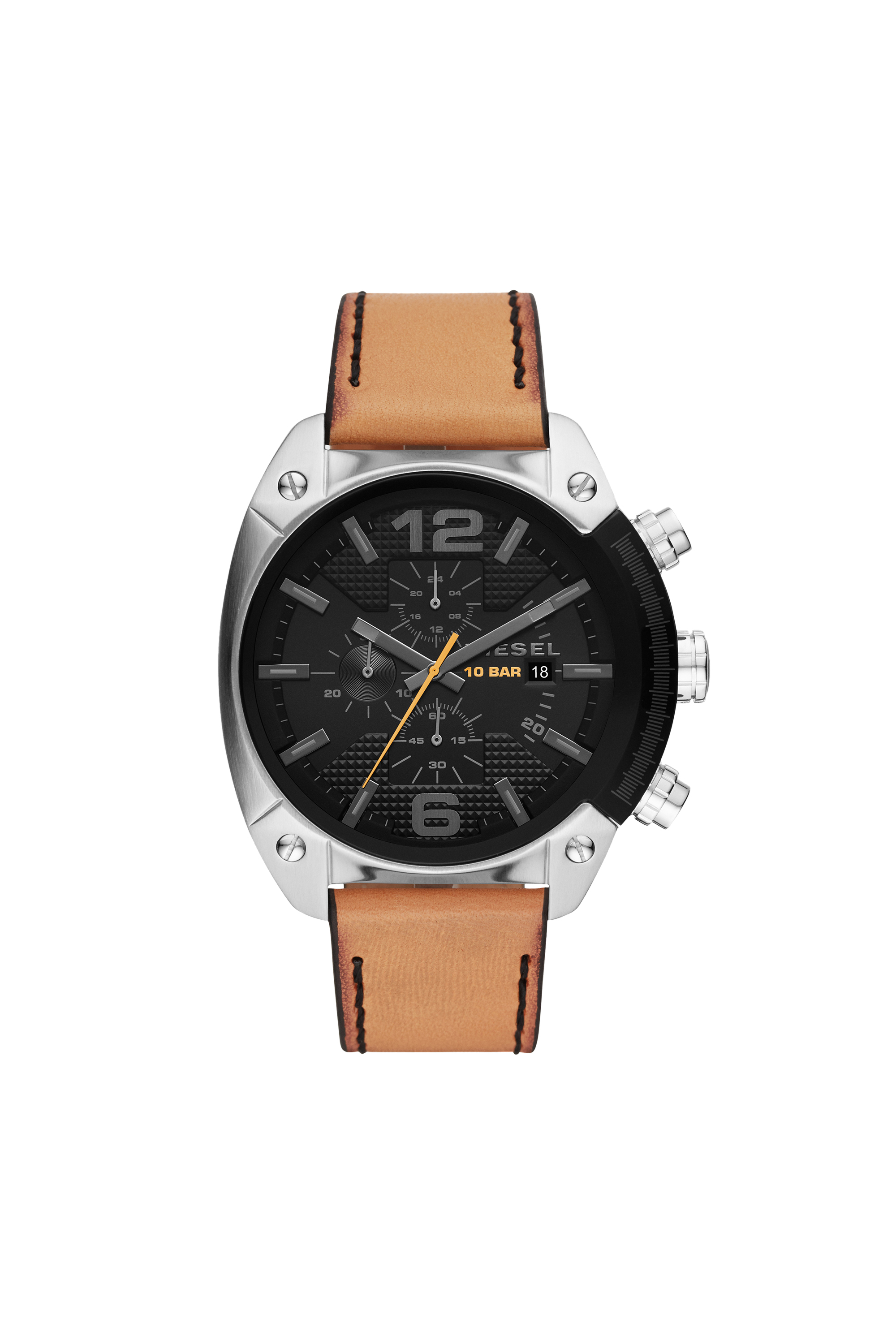 Diesel - DZ4503, Man's Three-Hand Brown Leather Watch in Light Brown - 1