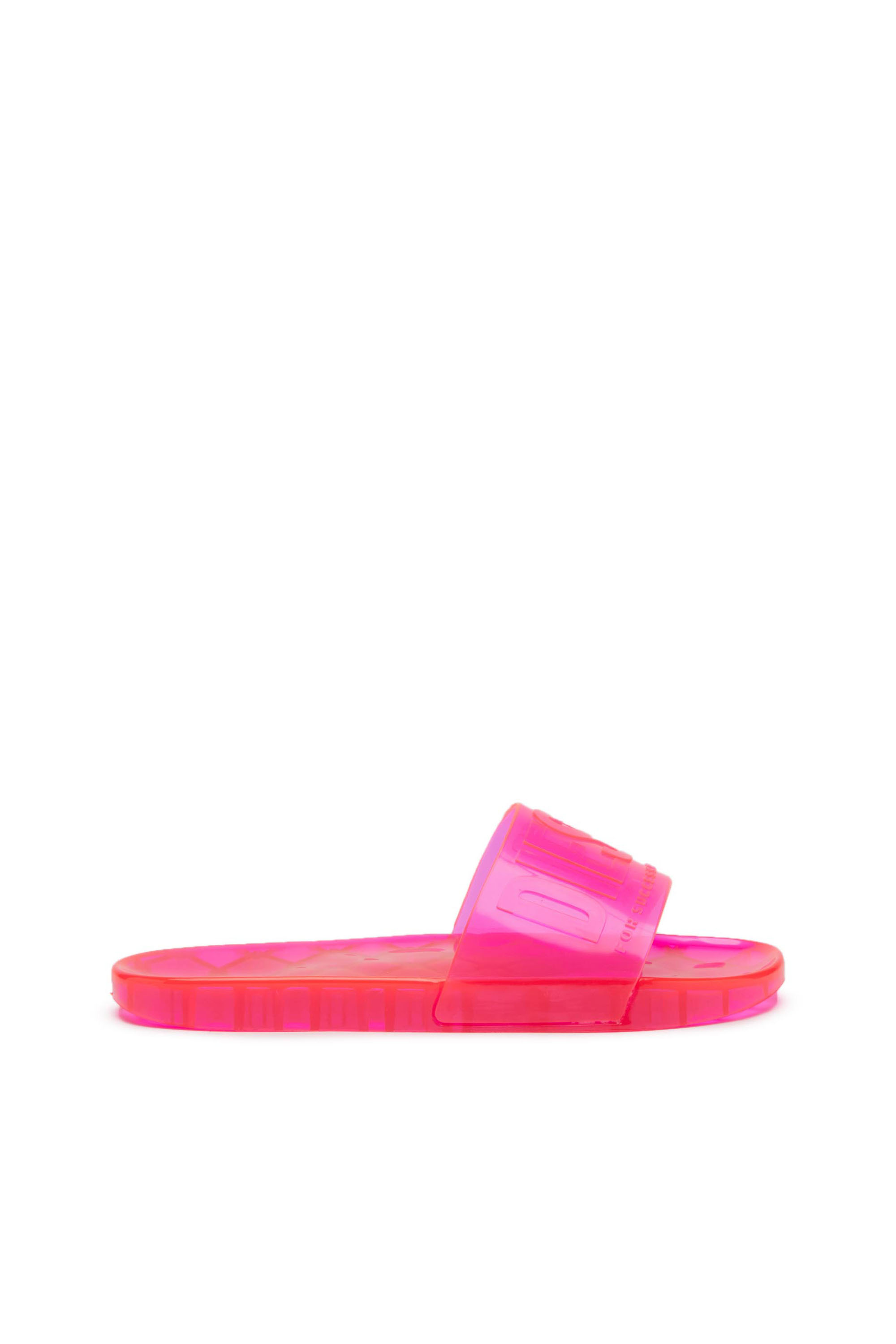 Diesel - SA-KARAIBI GL X, Woman's Sa-Karaibi-Pool slides in clear neon PVC in Pink Fluo - 1