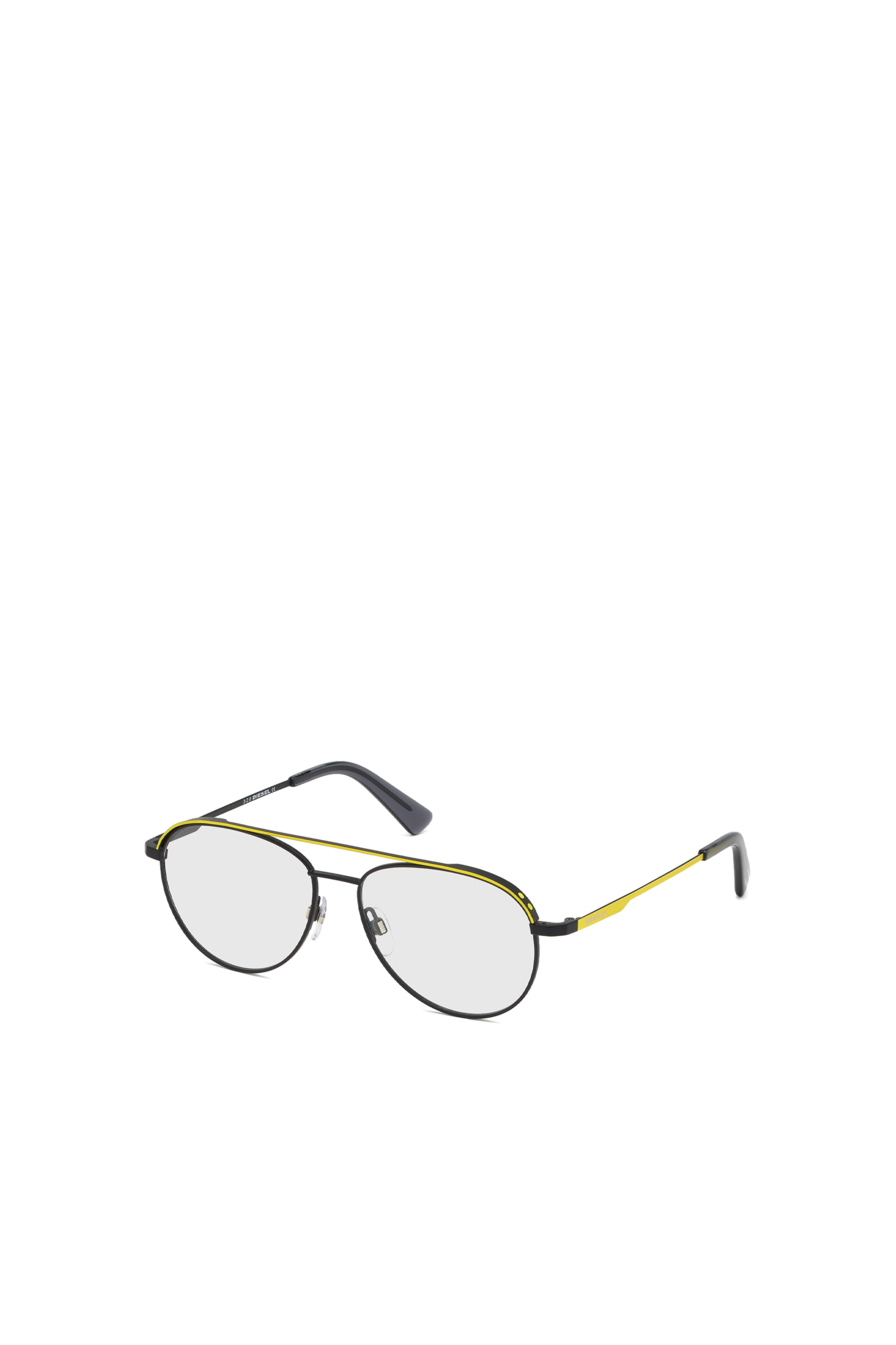 Diesel - DL5305, Unisex's Pilot shape eyeglasses with double bridge in Yellow - 2